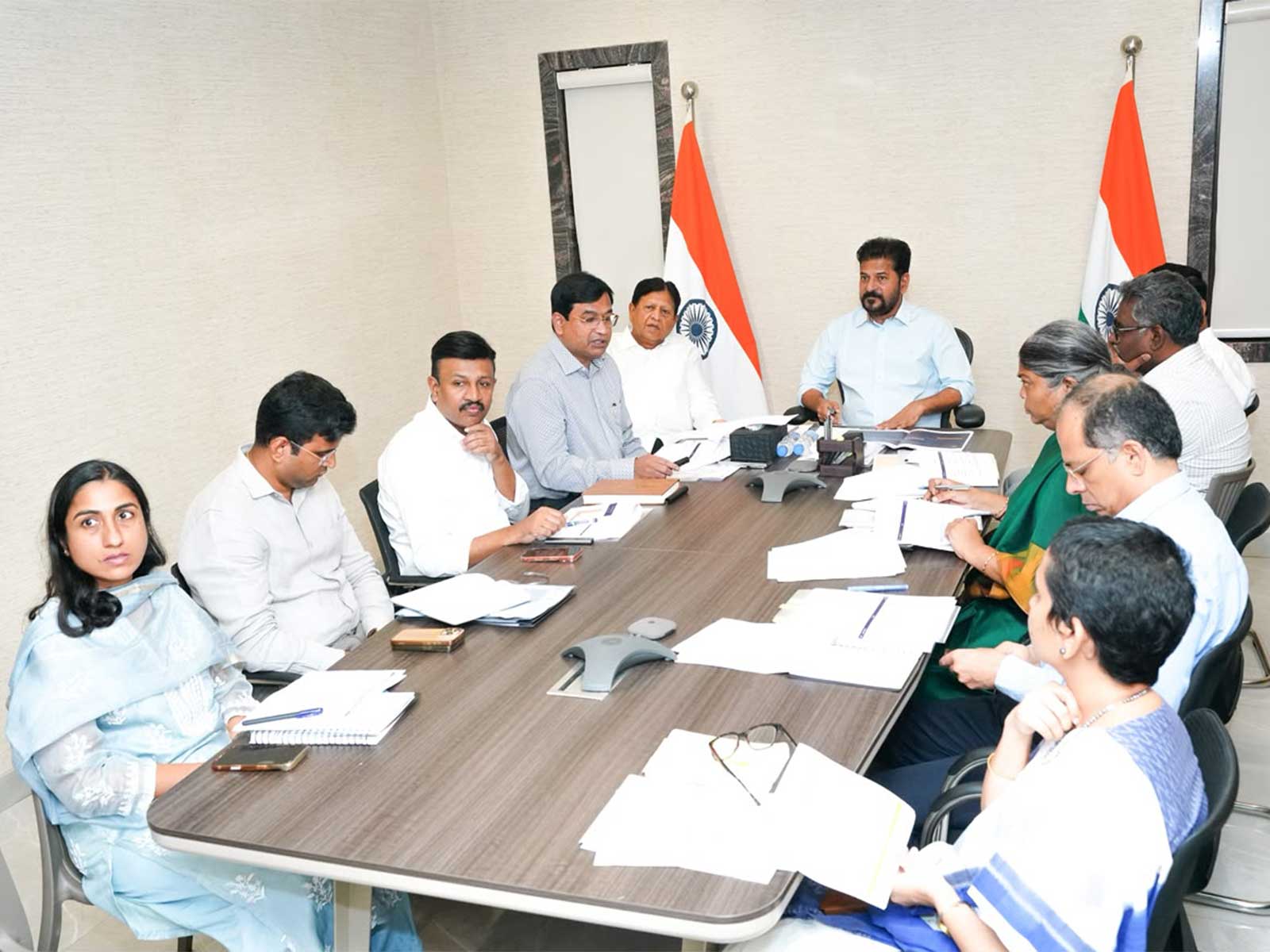 Telangana CM Revanth directs officials to plan attractive uniforms for students next year (Photo: Telangana CMO)