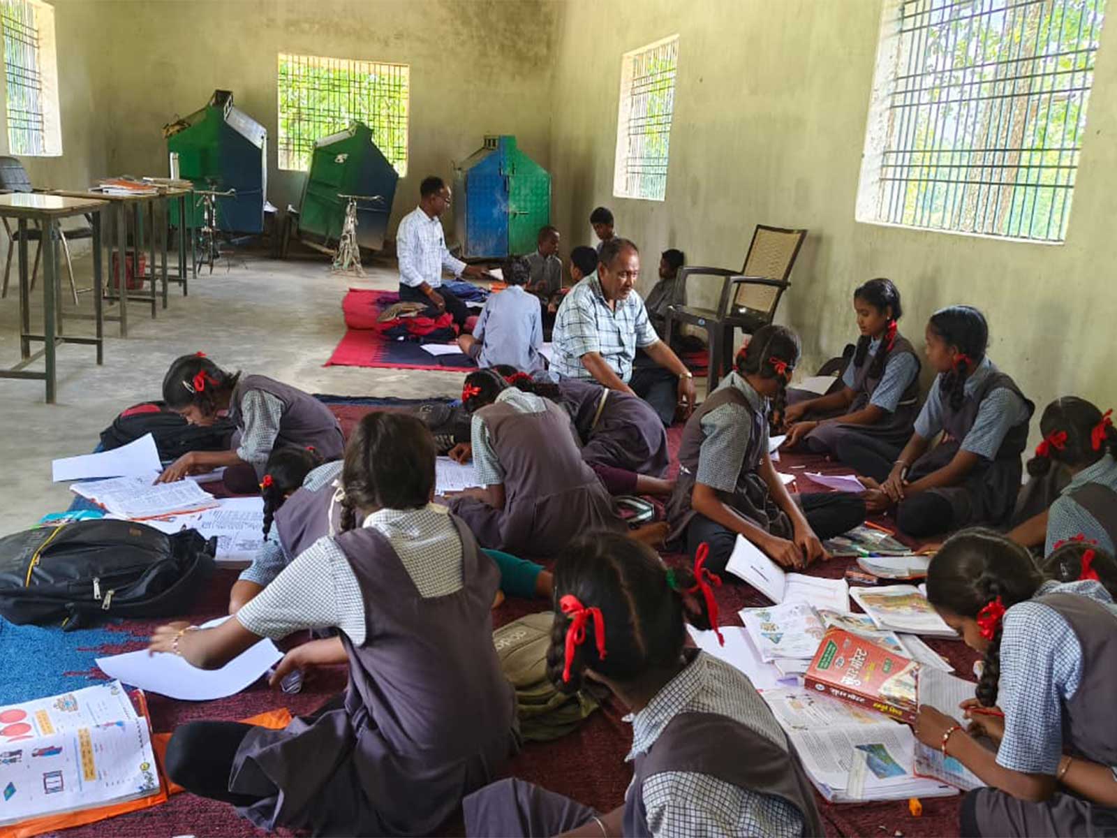 Students attending classes in a Solid Waste Management Unit building (Photo/ANI)