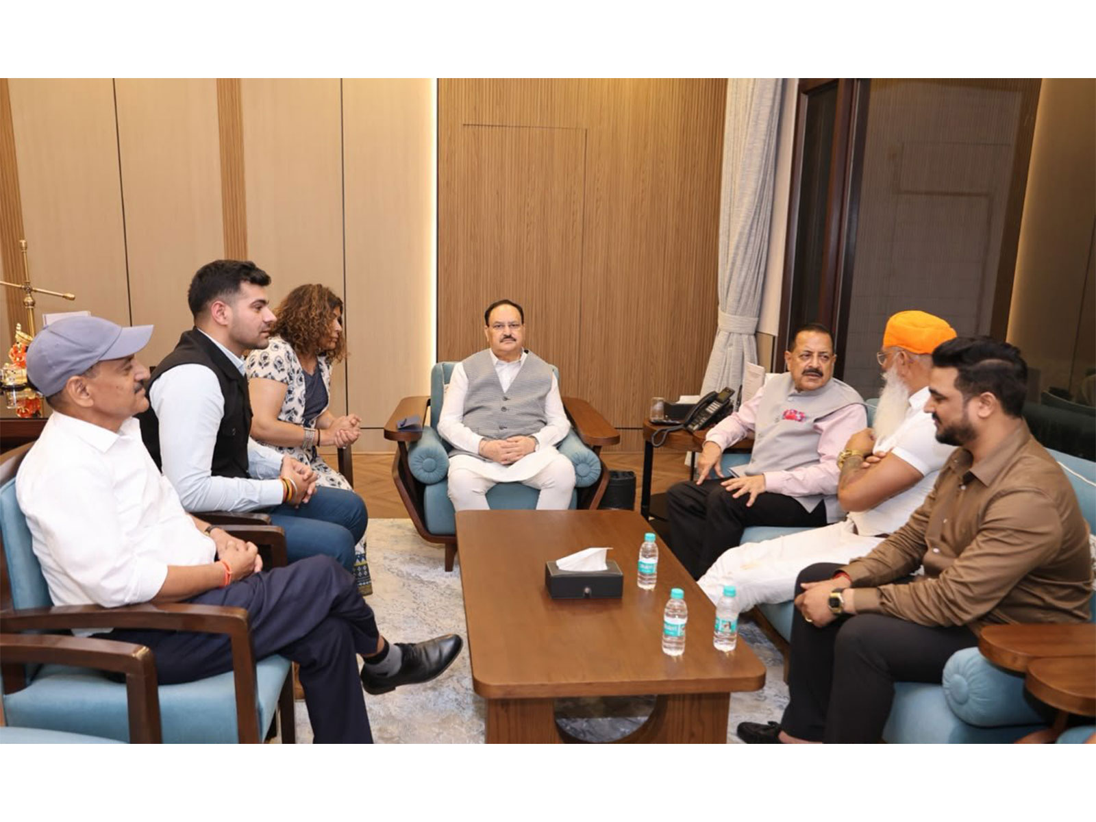 Union Minister for Health & Family Welfare JP Nadda meets Kshatriya Karni Sena Delegation (Photo/X/@JPNadda)