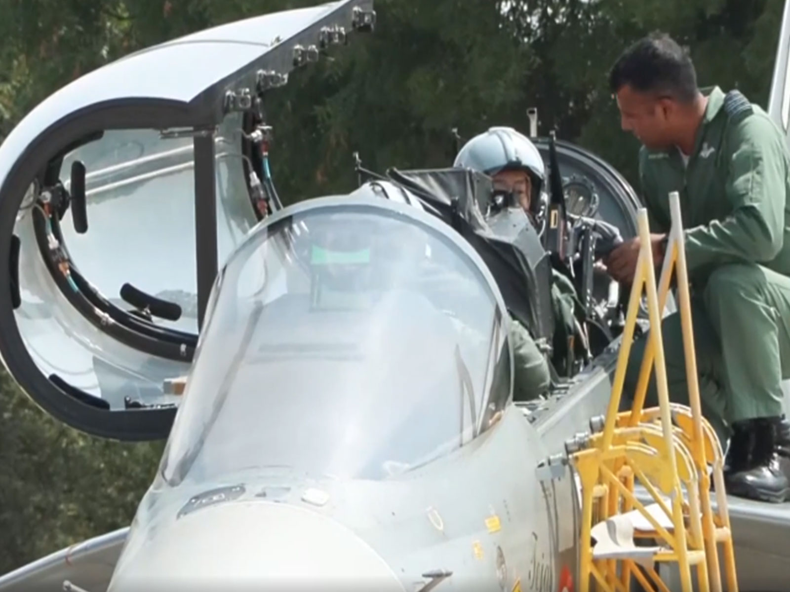 Visual of Japan Air Self-Defense Force (JASDF) Chief of Staff General Takehiro Morita before taking off (Photo/ANI)