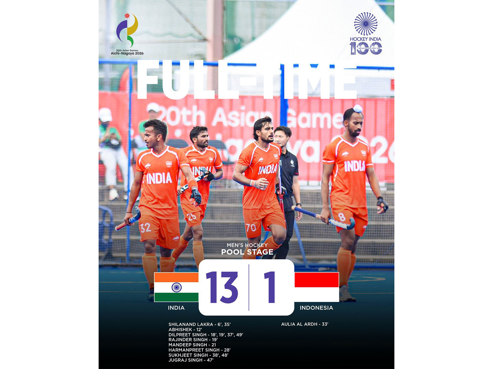 Team India has started their Asian Games campaign in commanding fashion. (Photo: @TheHockeyIndia X)