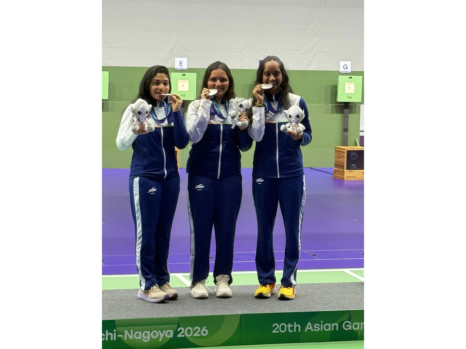 Elavenil Valarivan, Sonam Maskar and Vidarsa Vinod. (Photo/NRAI)  