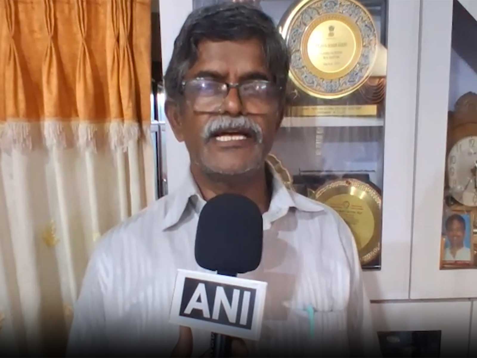 Elavenil Valarivan's father R. Valarivan (Photo: ANI)