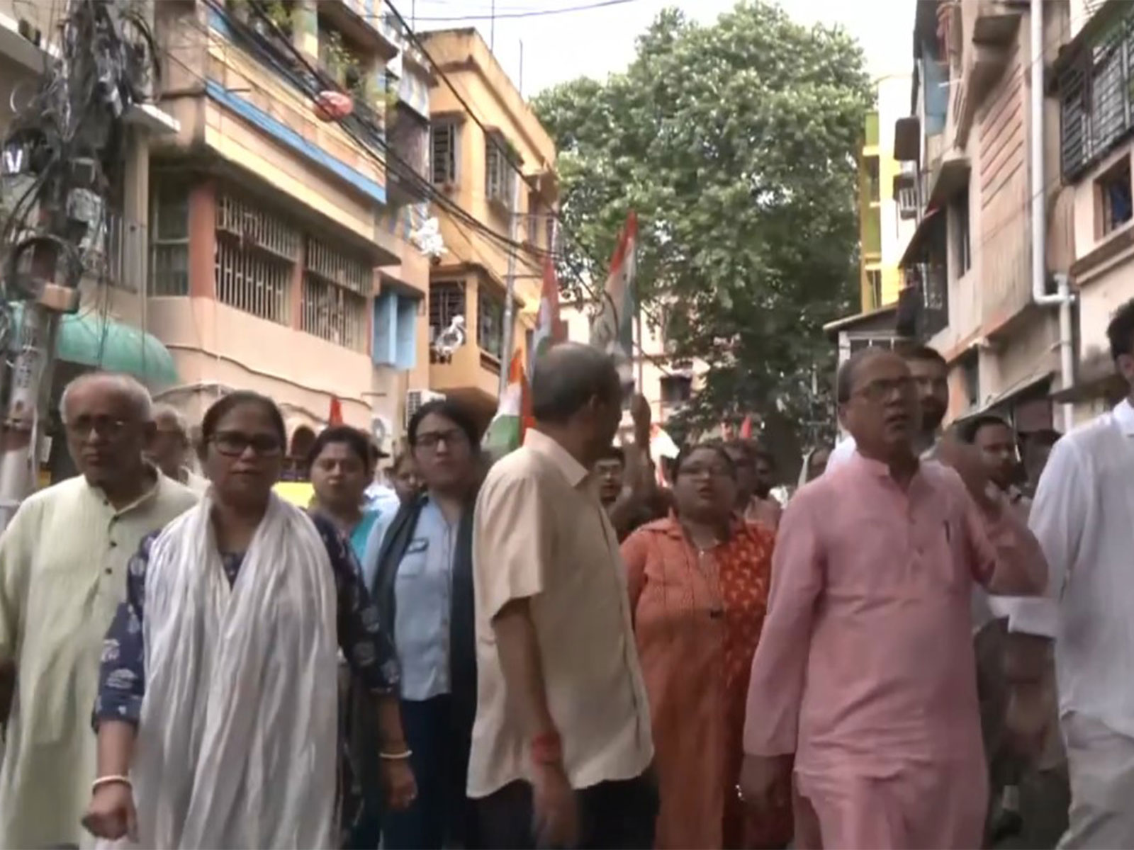 TMC leaders hold protest rally in Kolkata (Photo/ANI)