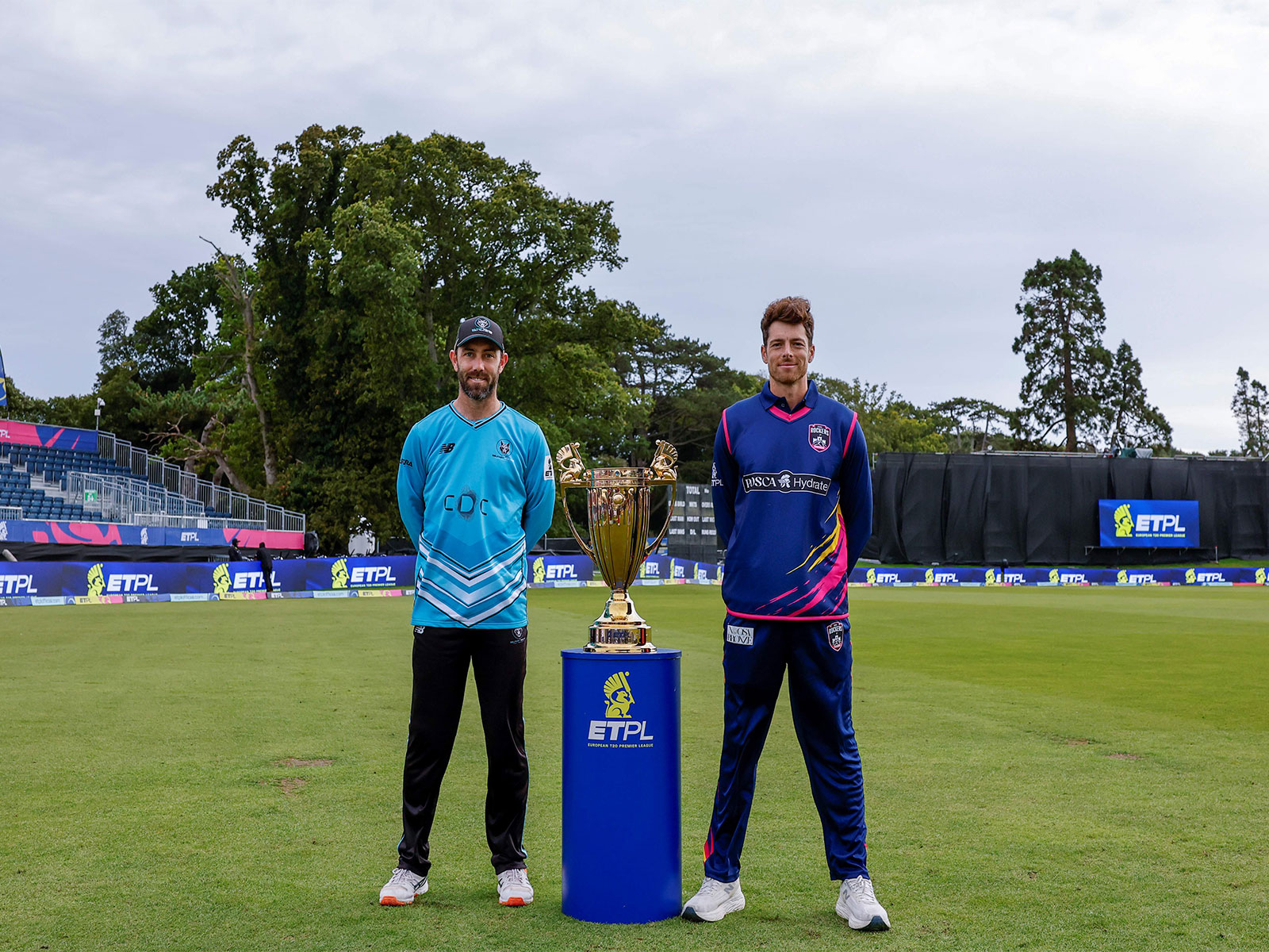 Belfast Wolves skipper Glenn Maxwell and Edinburgh Castle Rockers skipper Mitchell Santner. (Photo: ETPL)