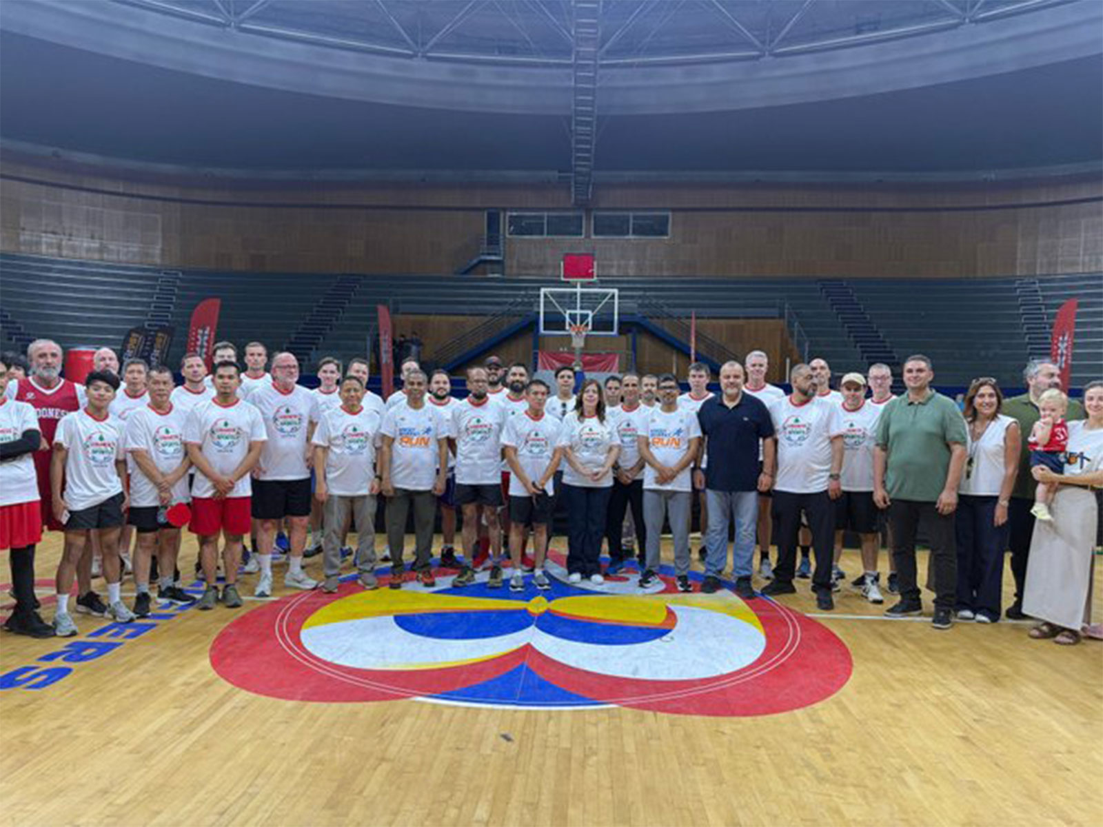 Participants and officials pose for a group photo during the 'Viksit Bharat Run 2026' event organised by the Indian Embassy in Beirut, Lebanon. (Photo: X/@IndiaInLebanon) 