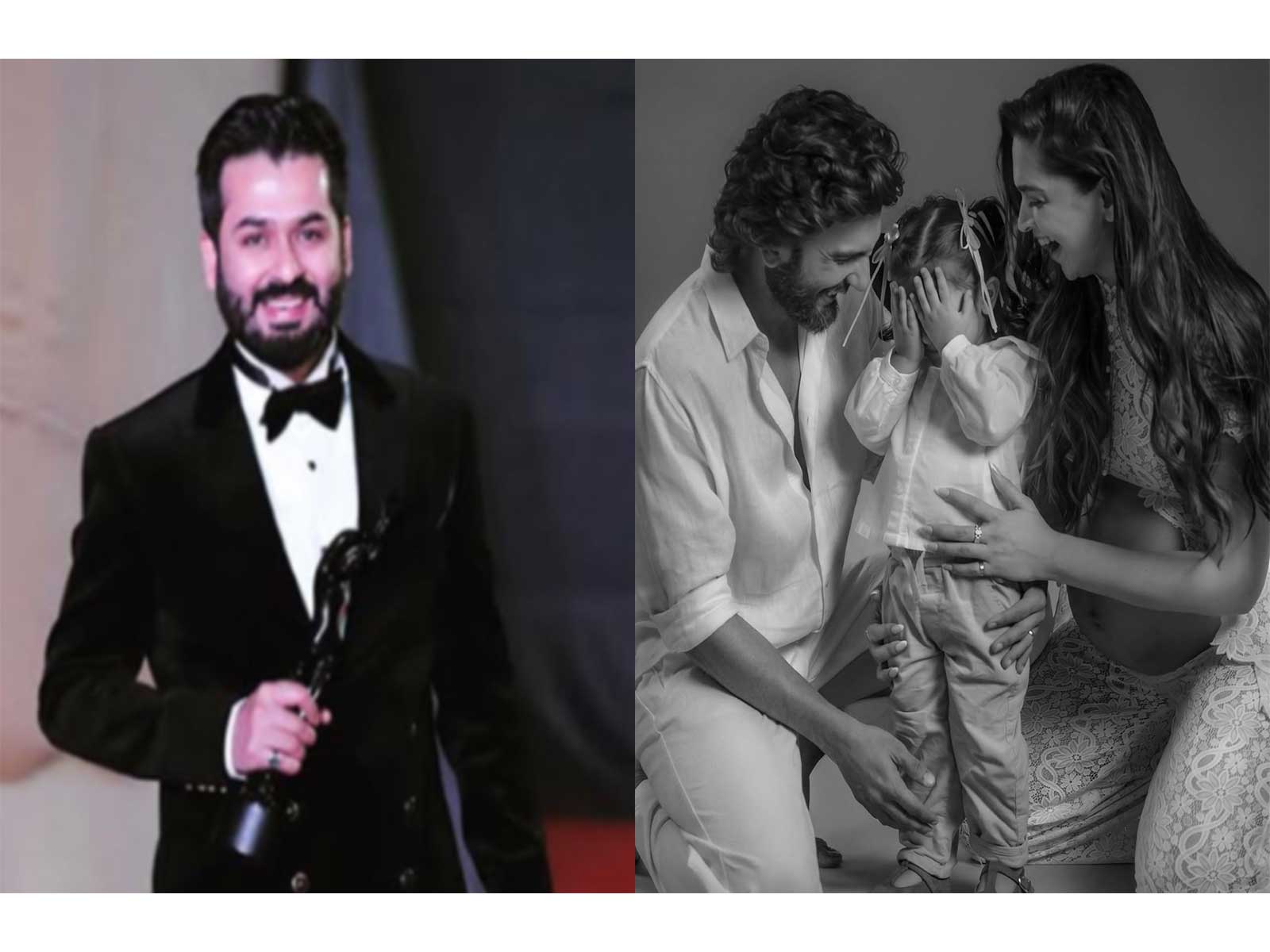 Aditya Dhar (L) Ranveer and Deepika with daighter (R) (Photos/instagram@adityadharfilms/@)