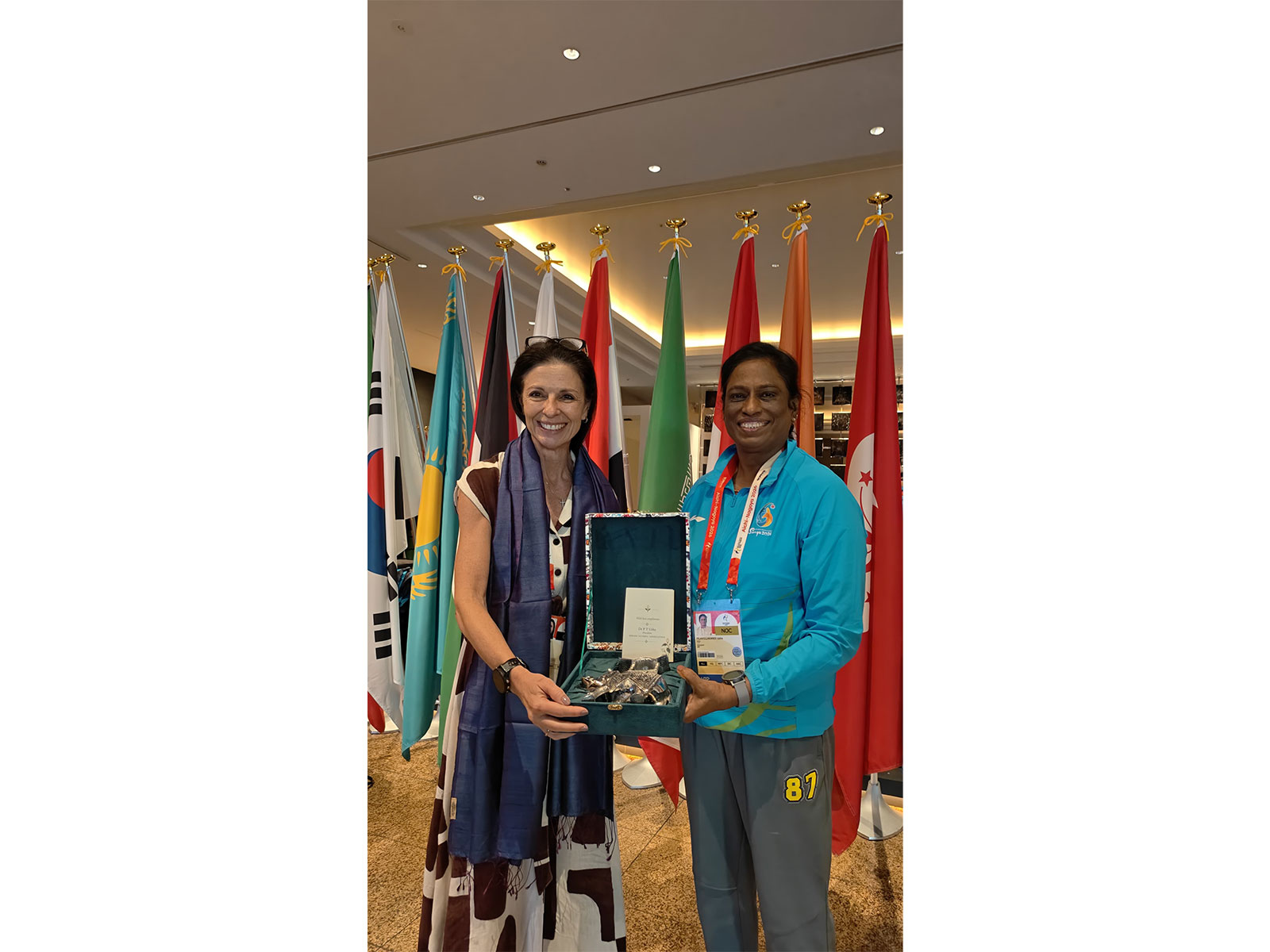 Anri Parker (L) and PT Usha (R). (Photo: X/@PTUshaOfficial)