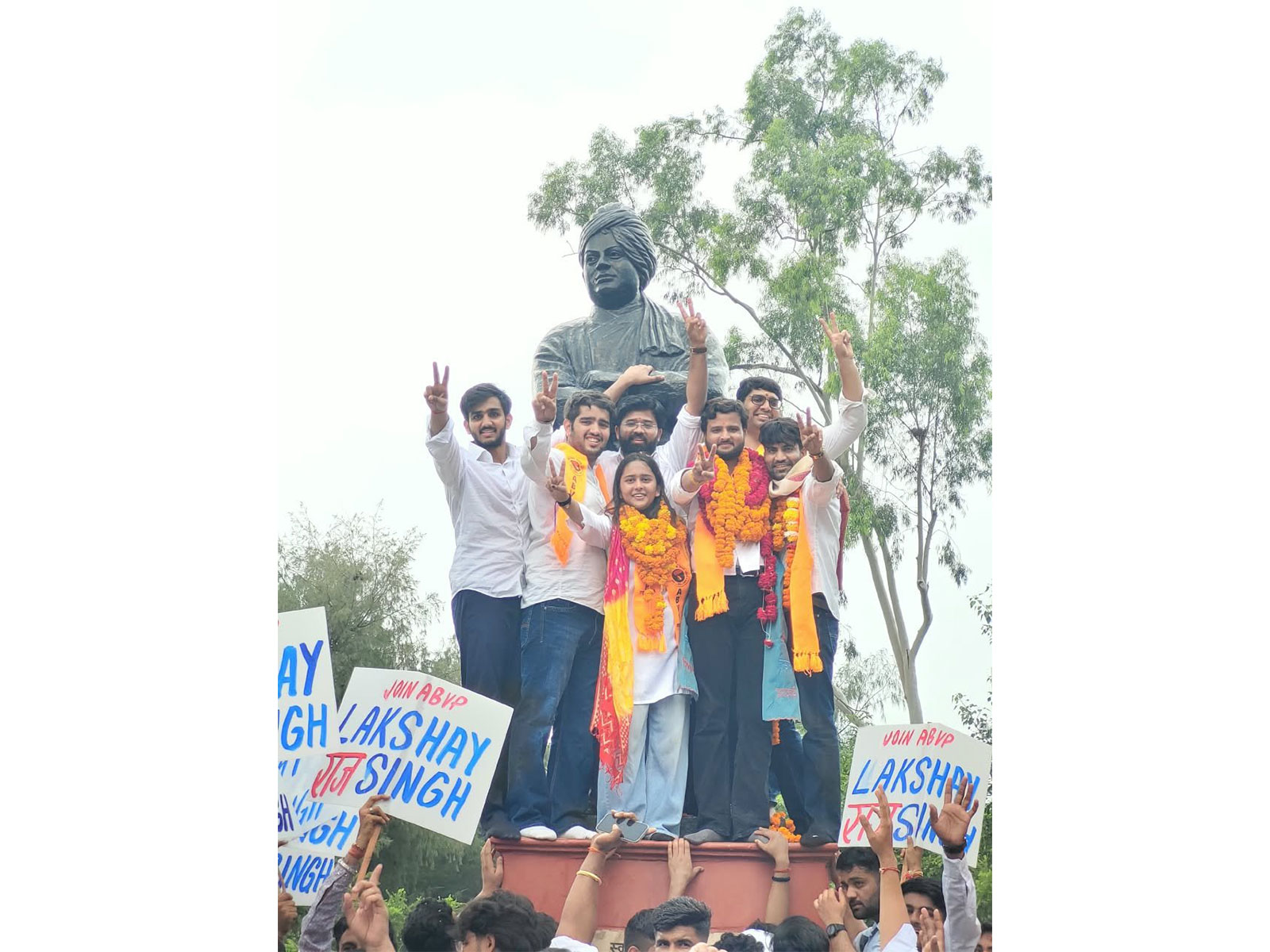 ABVP secured three of the four key posts in the DUSU elections (Photo/@ABVPVoice)