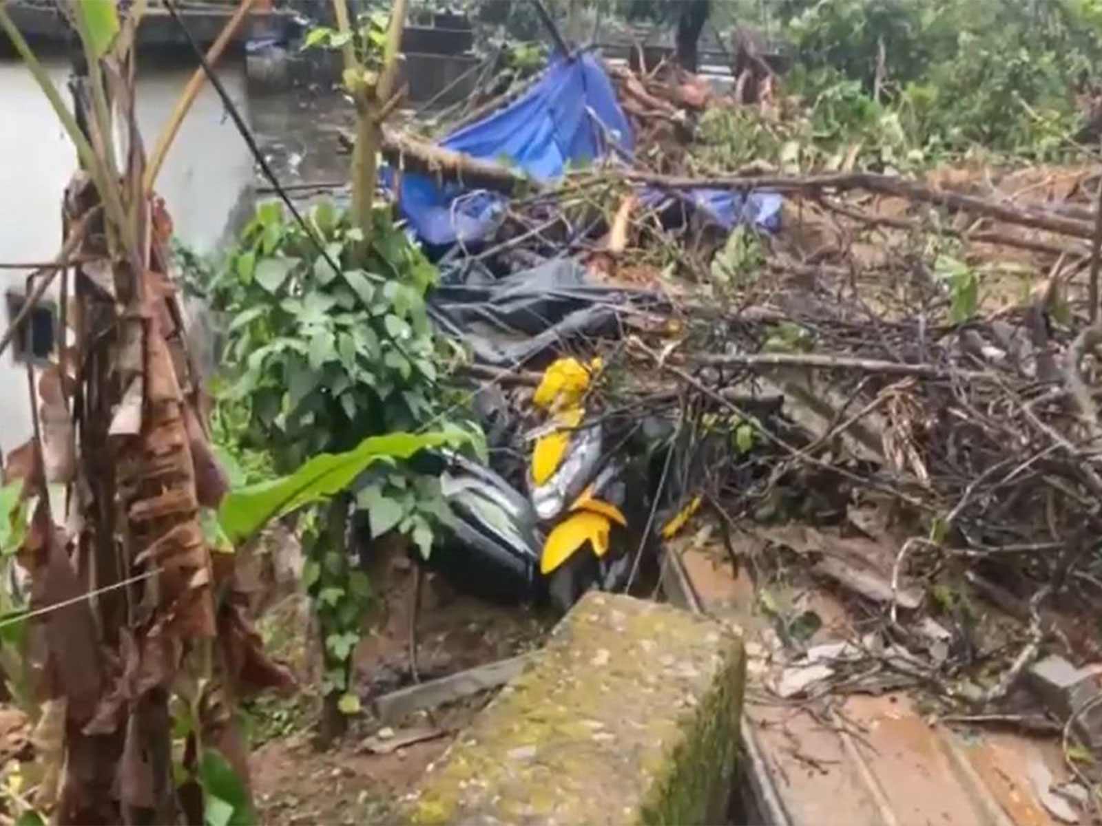 Damages after a landslide amid heavy rains in Adimali, Idukki, Kerala. (Photo: ANI)