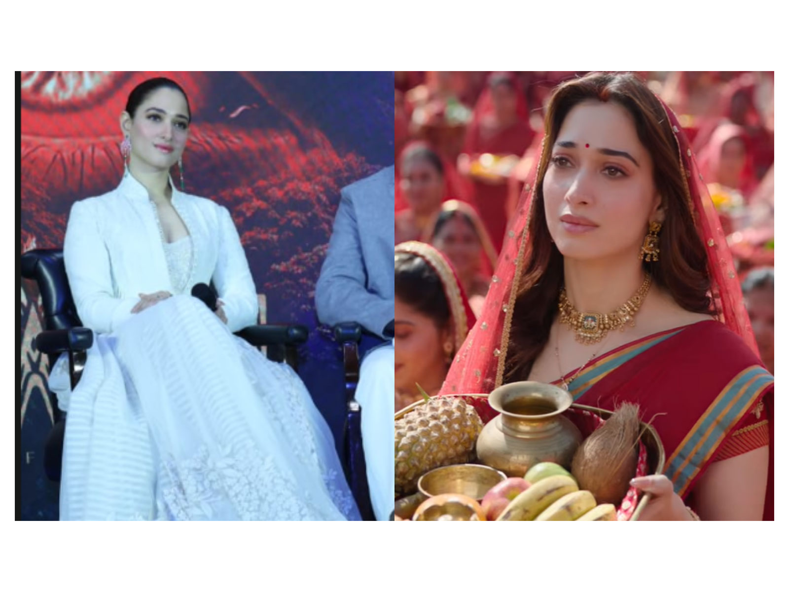 Tamannaah Bhatia (L), A snip from the song (R) (Photos/makers/instagram/@Zee Music Company)