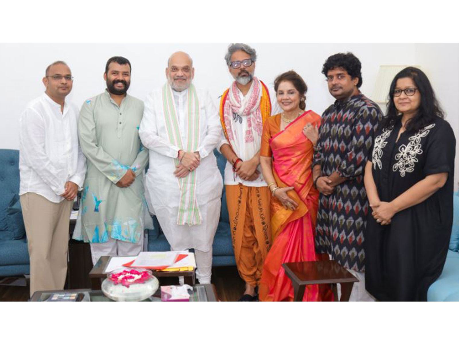 Union Home Minister Amit Shah meets Hanuman Ansh cast (Photo/ANI)