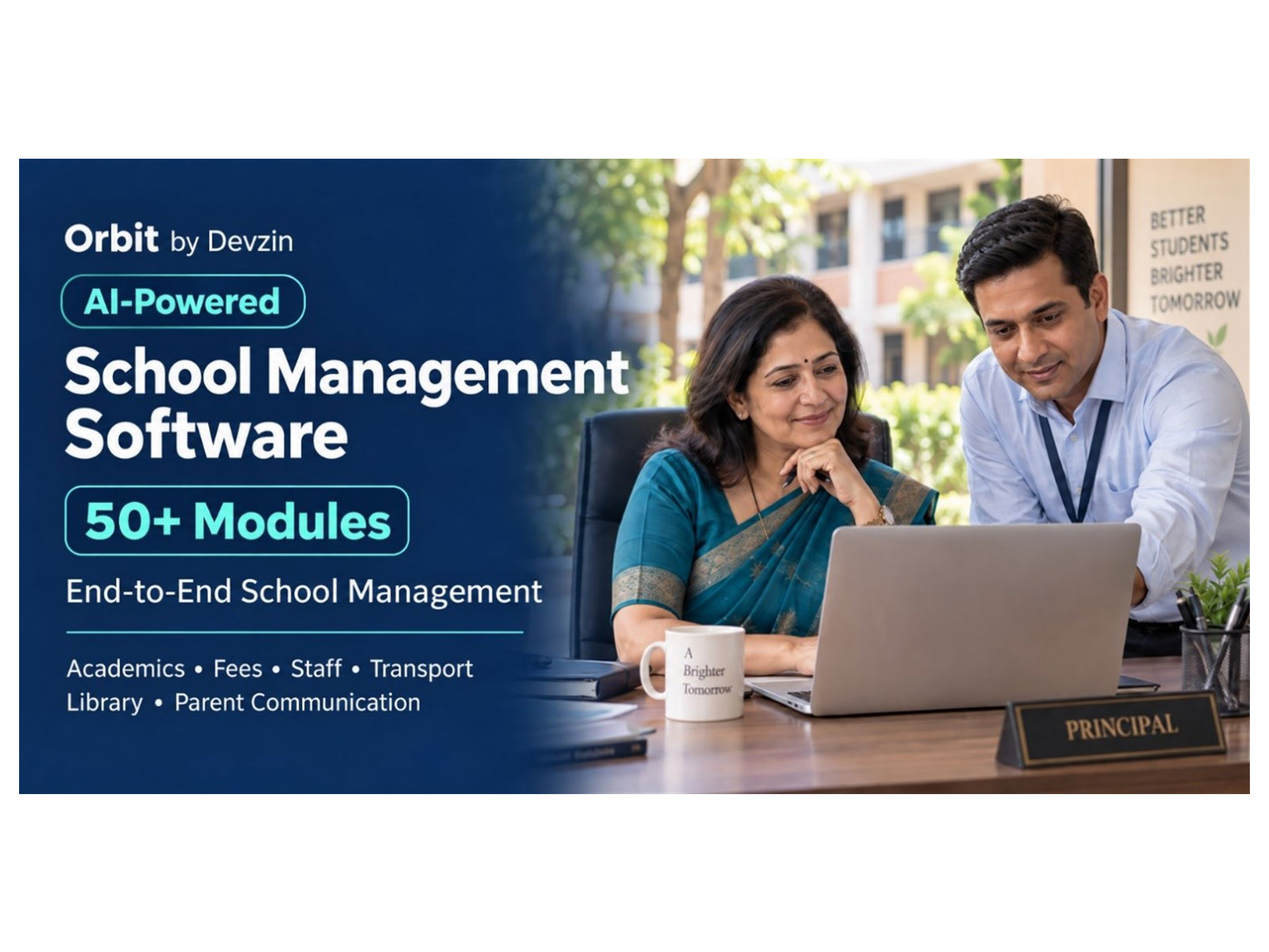AI tools for question papers, student performance, teaching support, and communication join everyday school administration in one platform.