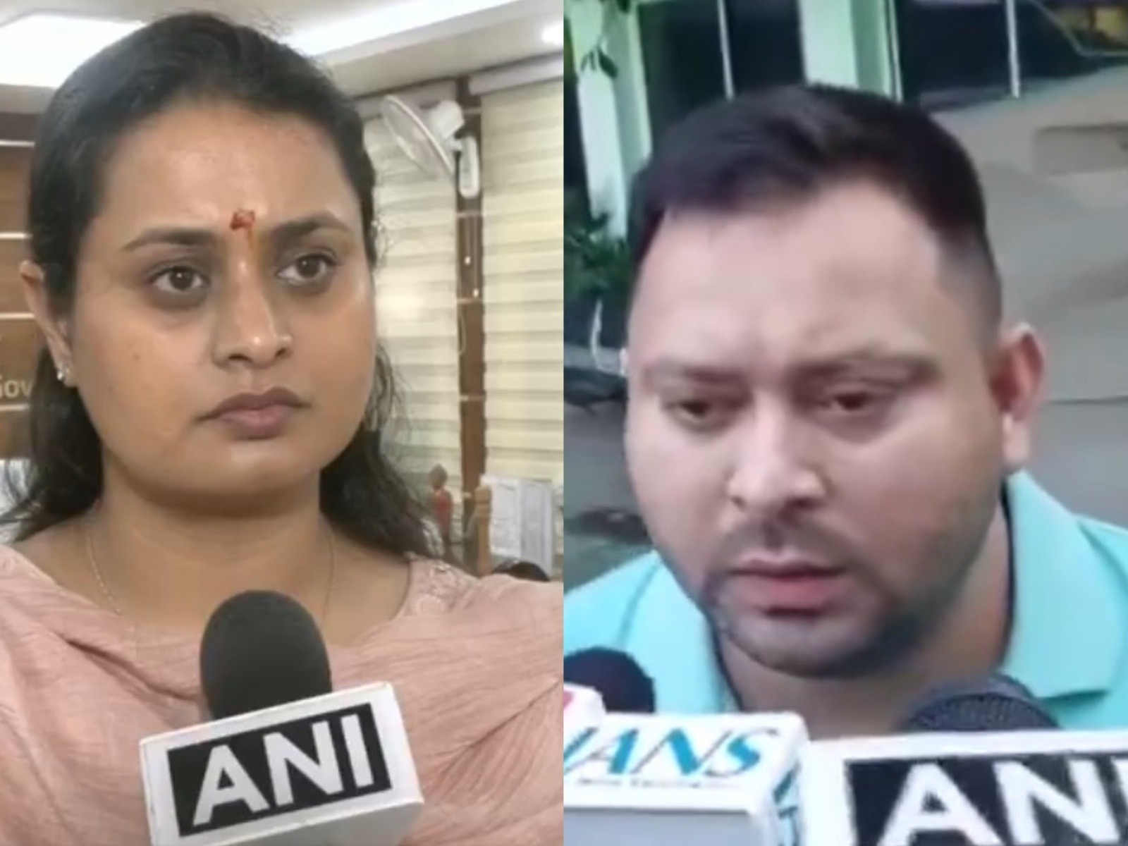 Bihar Minister Shreyasi Singh and LoP Tejashwi Yadav (Photo/ANI)