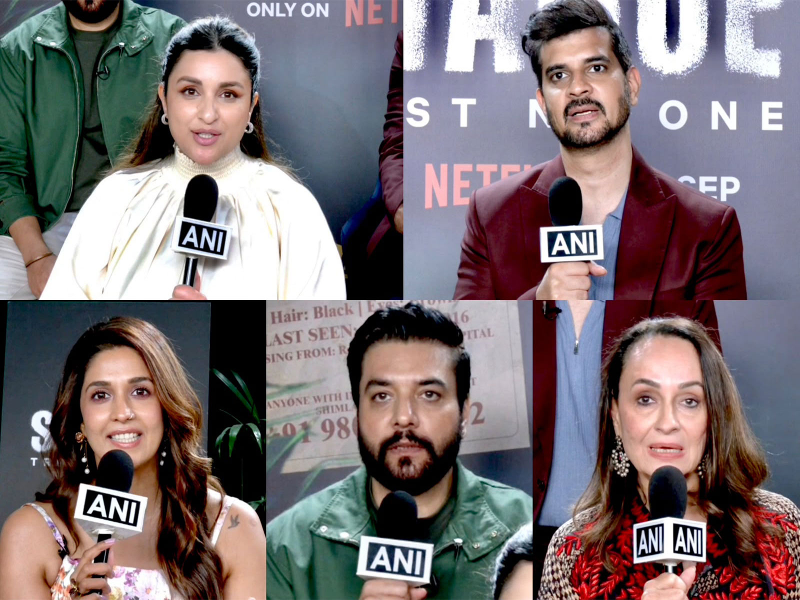 (L-R) Parineeti Chopra, Tahir Raj Bhasin, Harleen Sethi, Dhruv Chowdhary and Soni Razdan (Photo/ANI)
