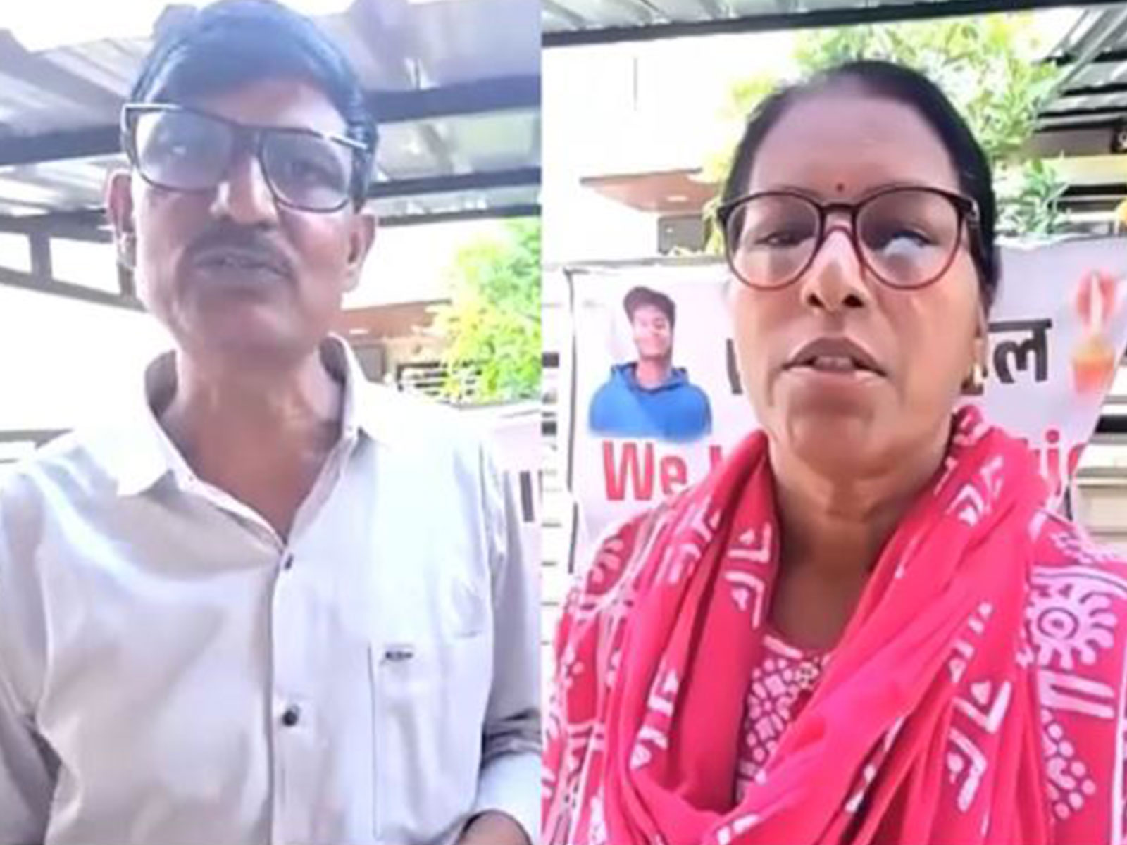 Uncle and aunt of deceased IIT-Bombay student Sahil Ravindra Wakode (Photo/ANI)