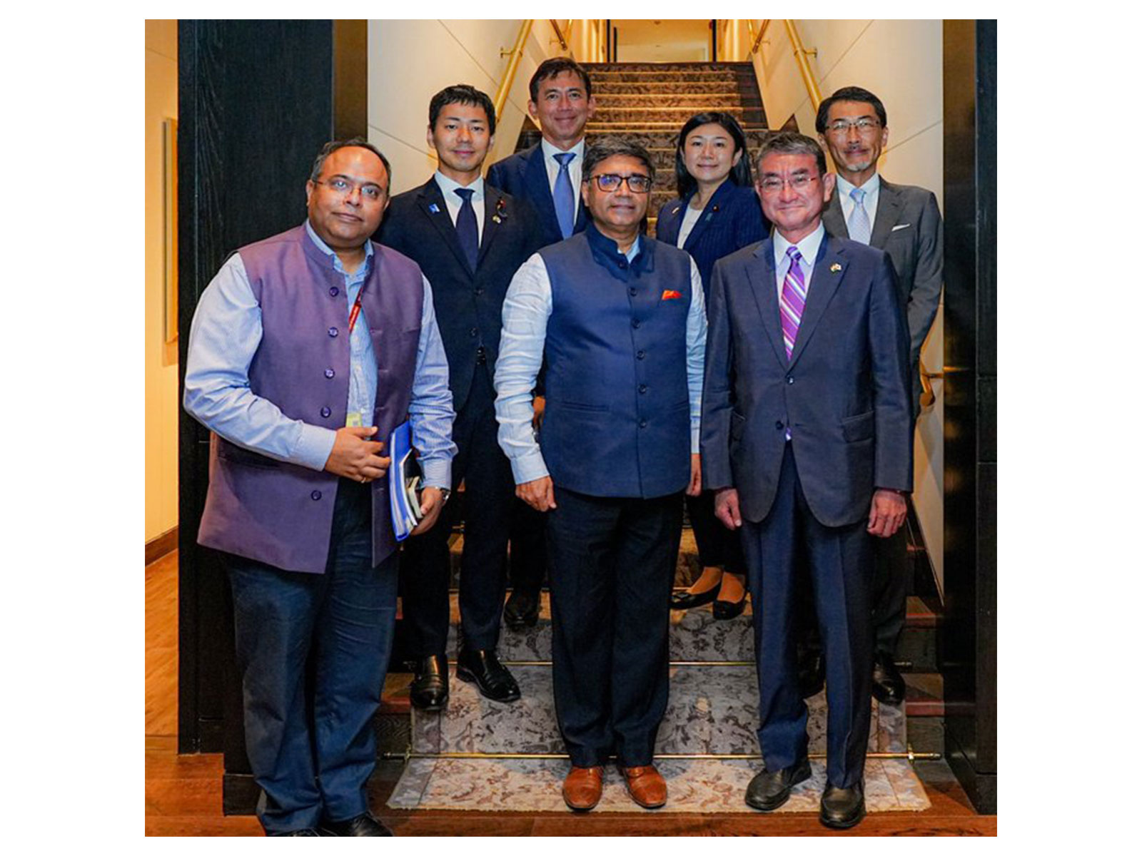 Foreign Secretary Vikram Misri with visiting Japanese Members of Parliament from the ruling Liberal Democratic Party (LDP) led by Taro Kono in New Delhi. (Photo/@IndianEmbTokyo)
