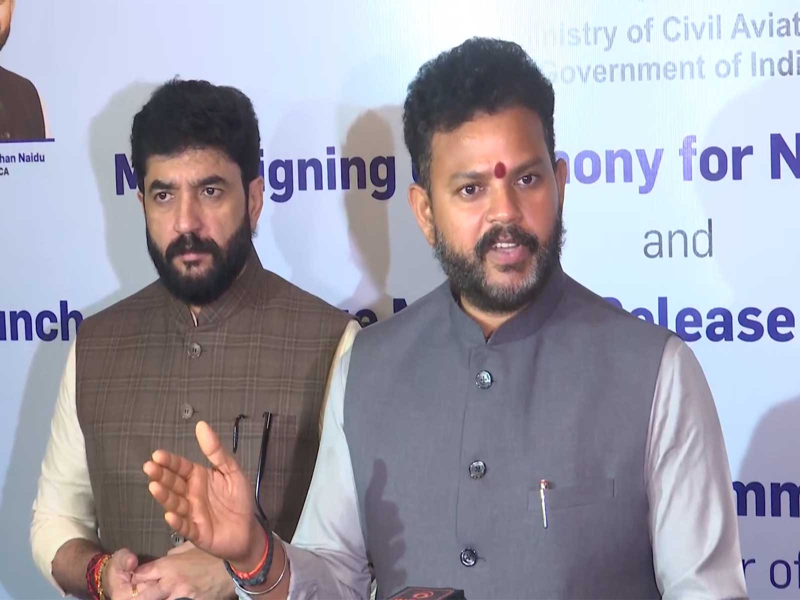 Ram Mohan Naidu, Union Minister of Civil Aviation with Murlidhar Mohol, Minister of State for Civil Aviation (Photo/ANI)
