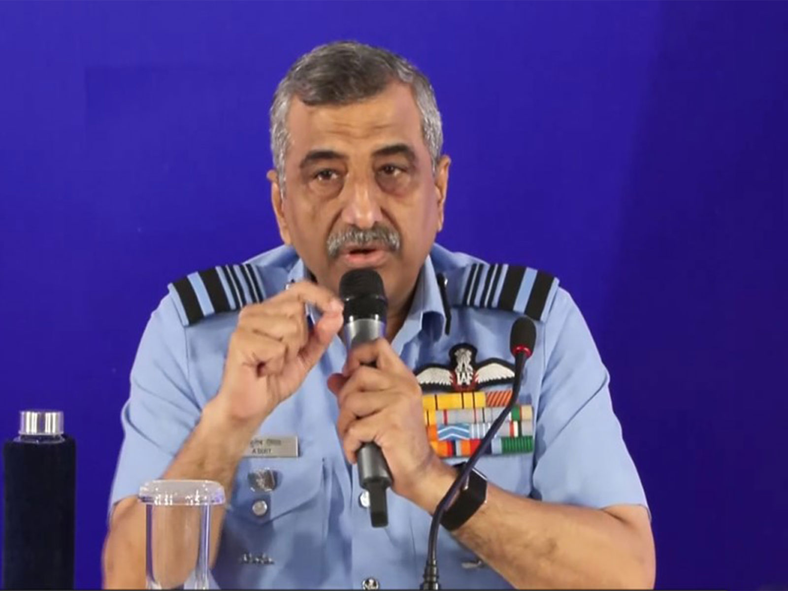 Vice Chief of Air Staff Air Marshal Ashutosh Dixit addresses a press briefing on exercise Tarang Shakti 2026 (Photo/ANI)