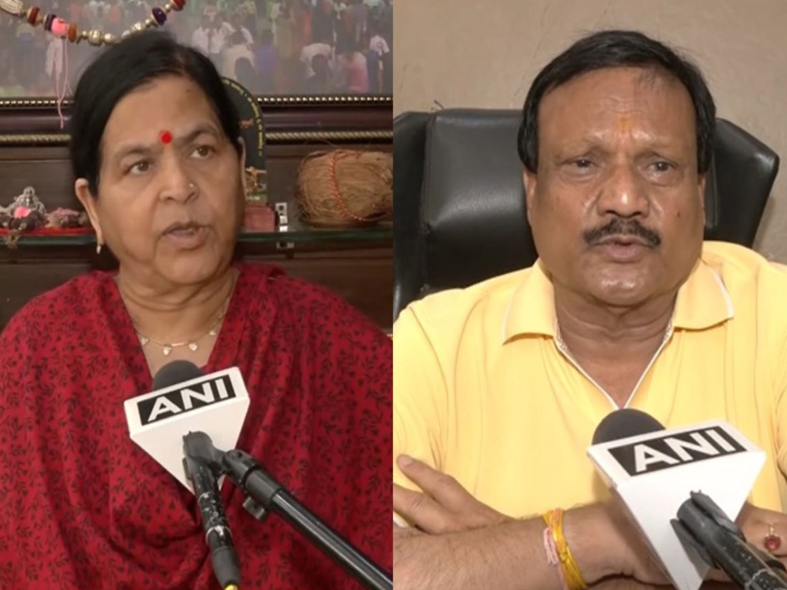 BJP MLA Usha Thakur (L) and Congress leader Sajjna Singh Verma (R) (Photo / ANI)