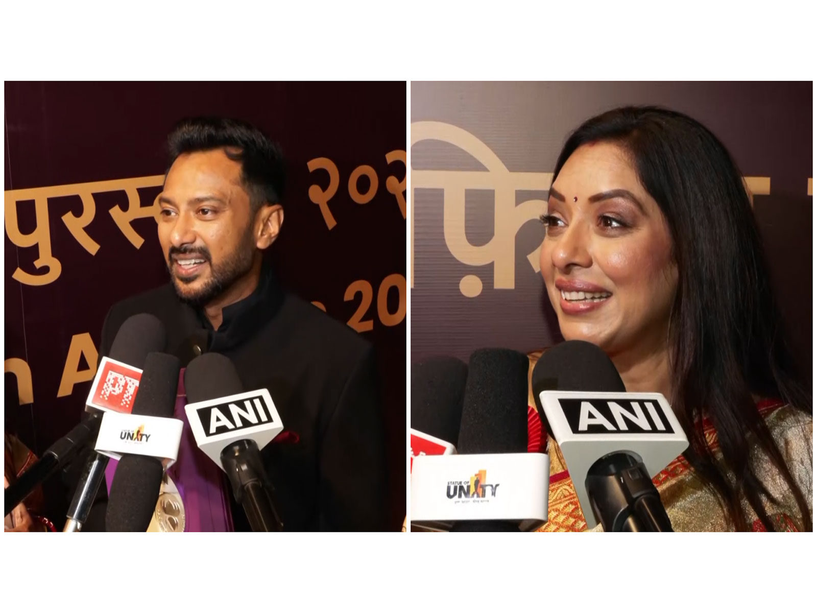 Vijay Ganguly and actor Rupali (Photos/ANI)