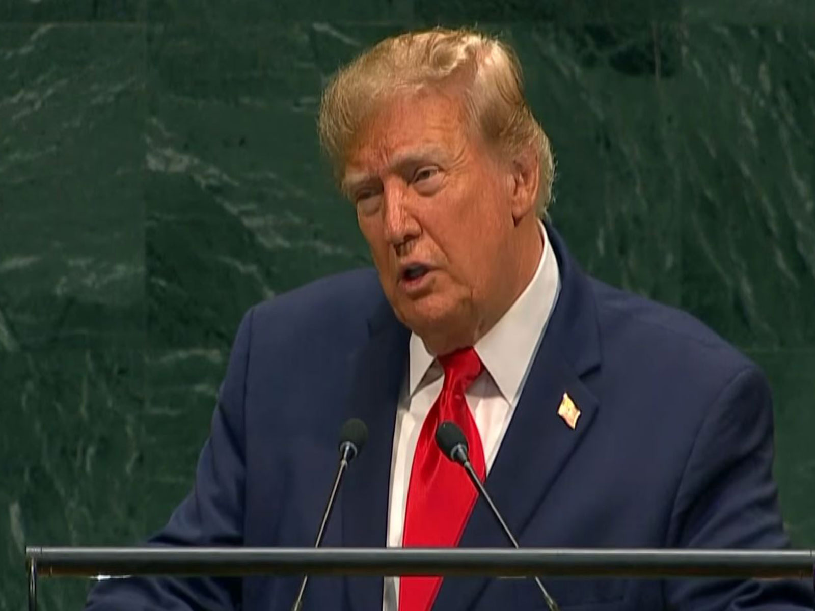 United States President Donald Trump delivers his address at the United Nations General Assembly in New York. (Photo/YouTube)