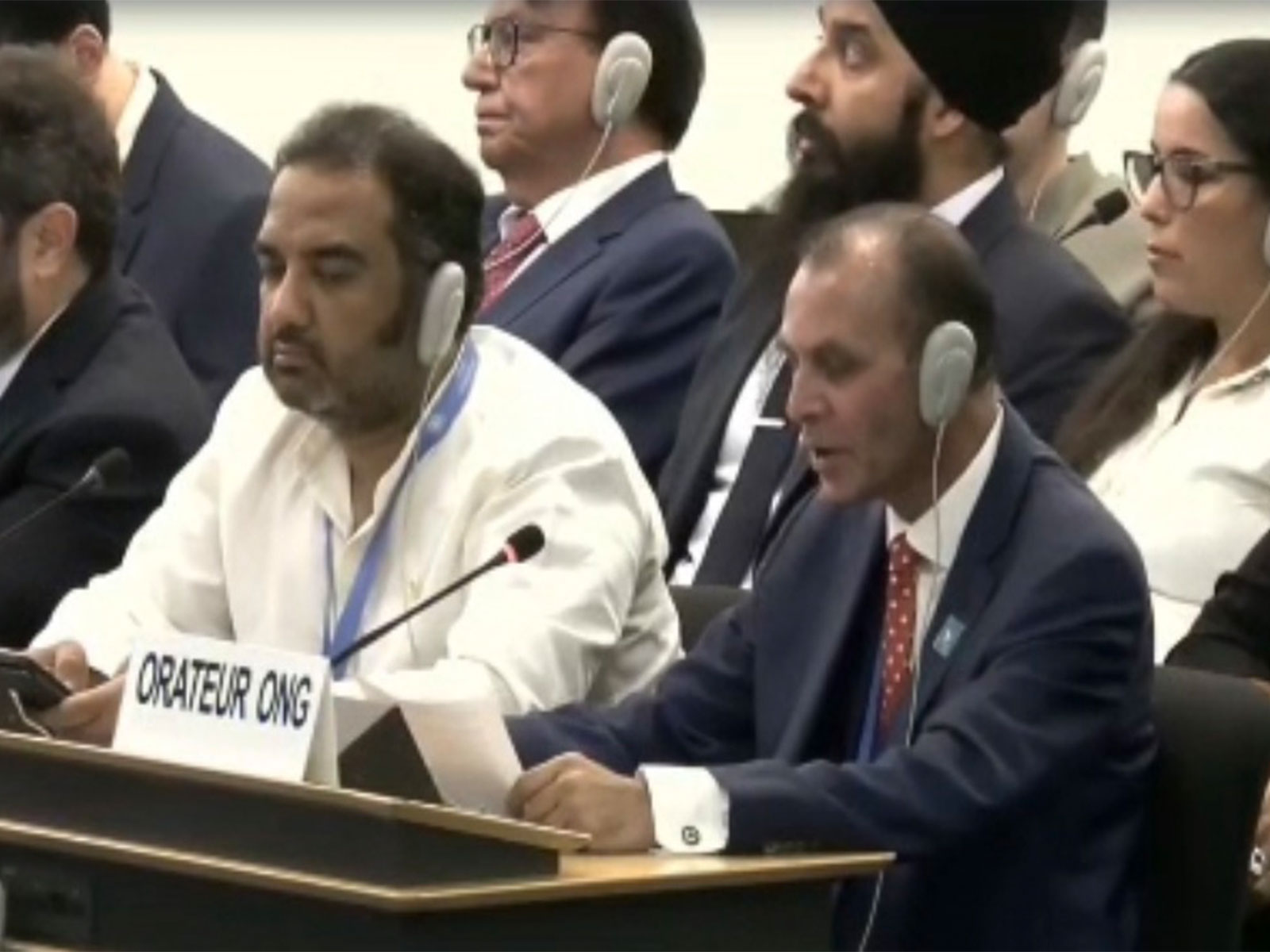 Jamil Maqsood, political activist, addresses the 63rd session of the United Nations Human Rights Council (UNHRC) in Geneva. (Photo/UNTV)