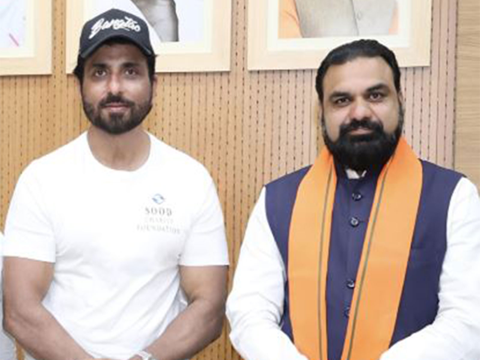 Actor Sonu Sood with Bihar CM Samrat Choudhary (Photo/X@samrat4bjp)