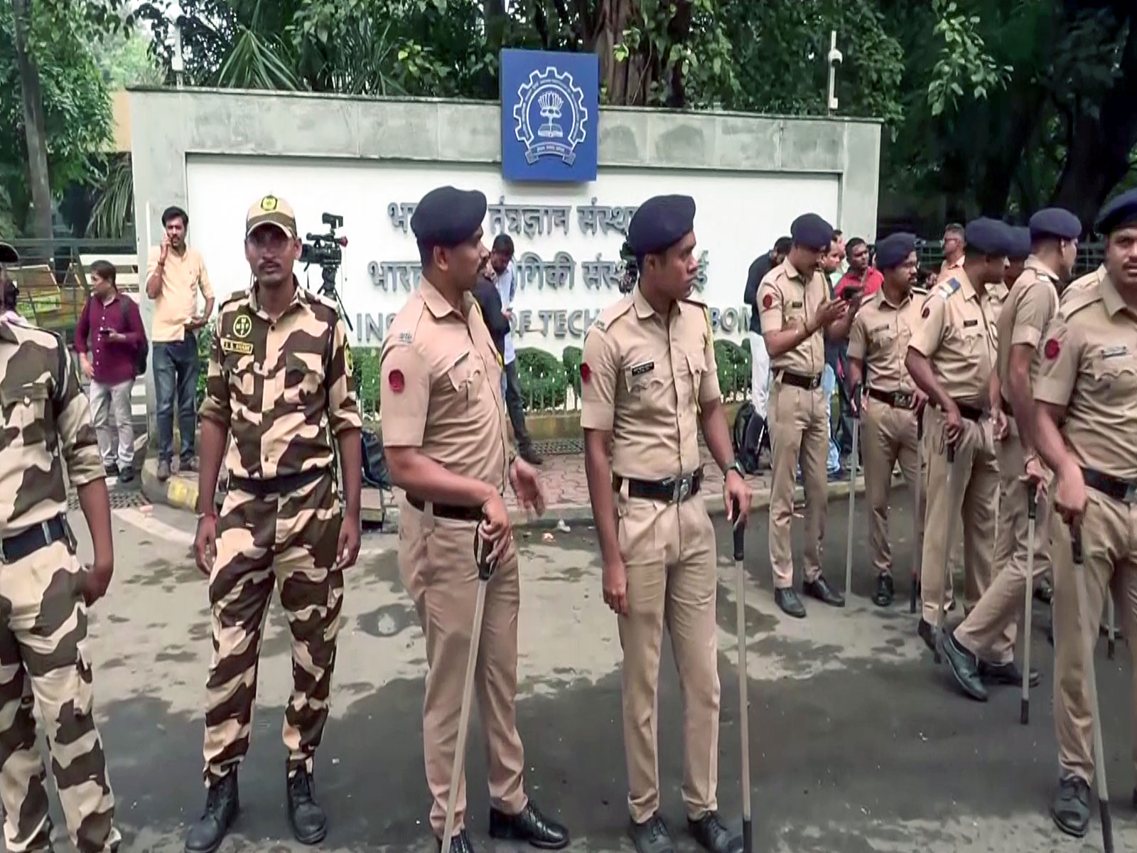High Security outside IIT Bombay (Photo/ANI)