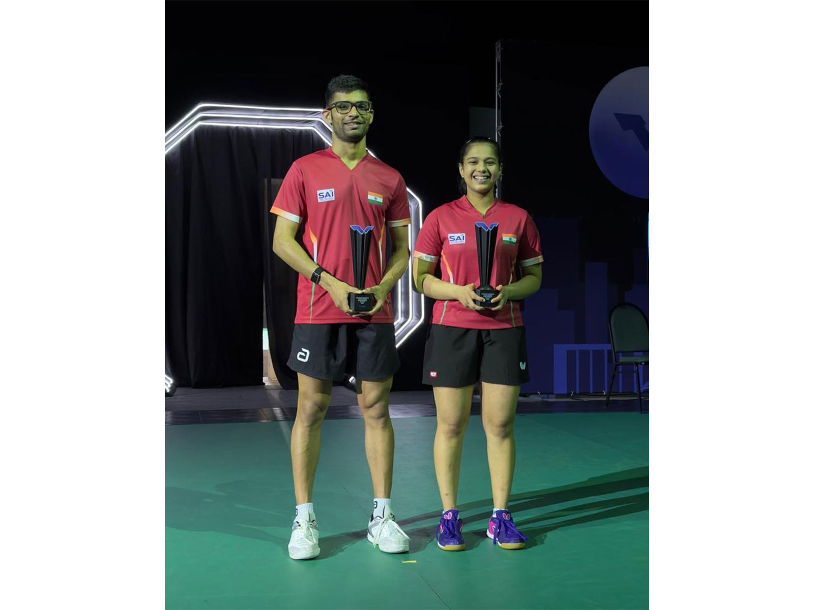India's mixed doubles table tennis pair of Manush Shah and Diya Chitale. (Photo: X/ @Media_SAI)