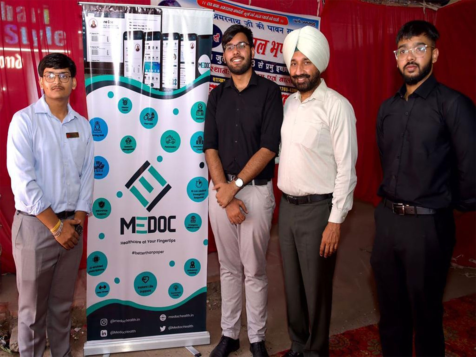 Satnam Singh Sandhu, MP & Chancellor, Chandigarh University, with the Medoc Health team