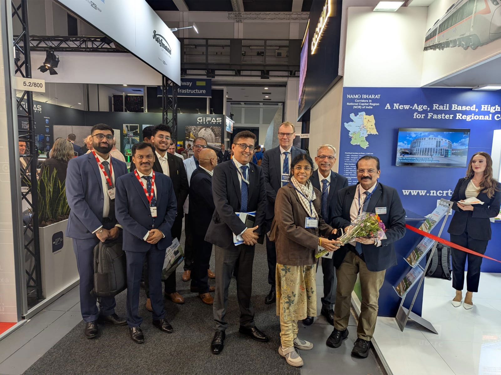 Secretary, Department of Capital Development, MoHUA and Chairperson, NCRTC D Thara inaugurates Namo Bharat Exhibition stand at InnoTrans 2026 in Berlin (Photo/Release)