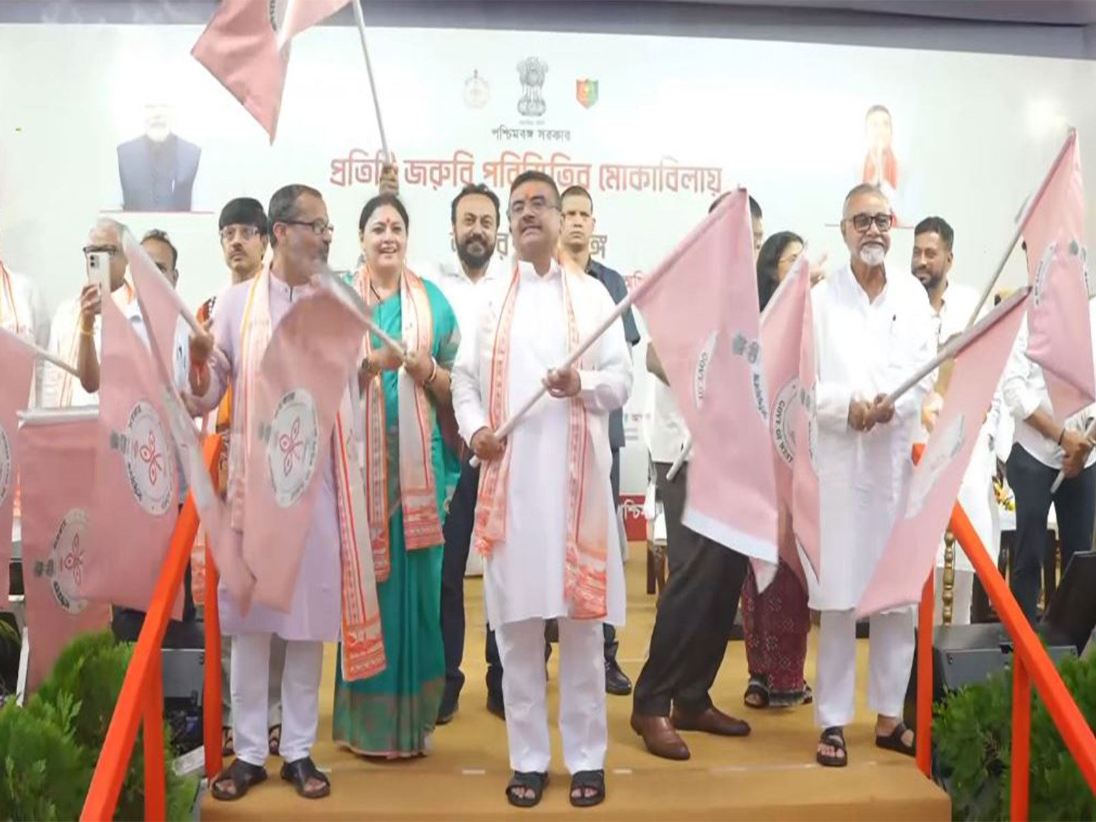 West Bengal CM Suvendu Adhikari inaugurates 226 new firefighting vehicles at Red Road in Kolkata (Photo/ANI)