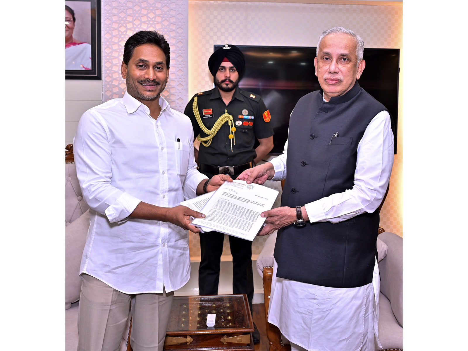  YSRCP chief YS Jagan Mohan Reddy with Governor Abdul Nazeer (Photo: @YSRCParty/X)