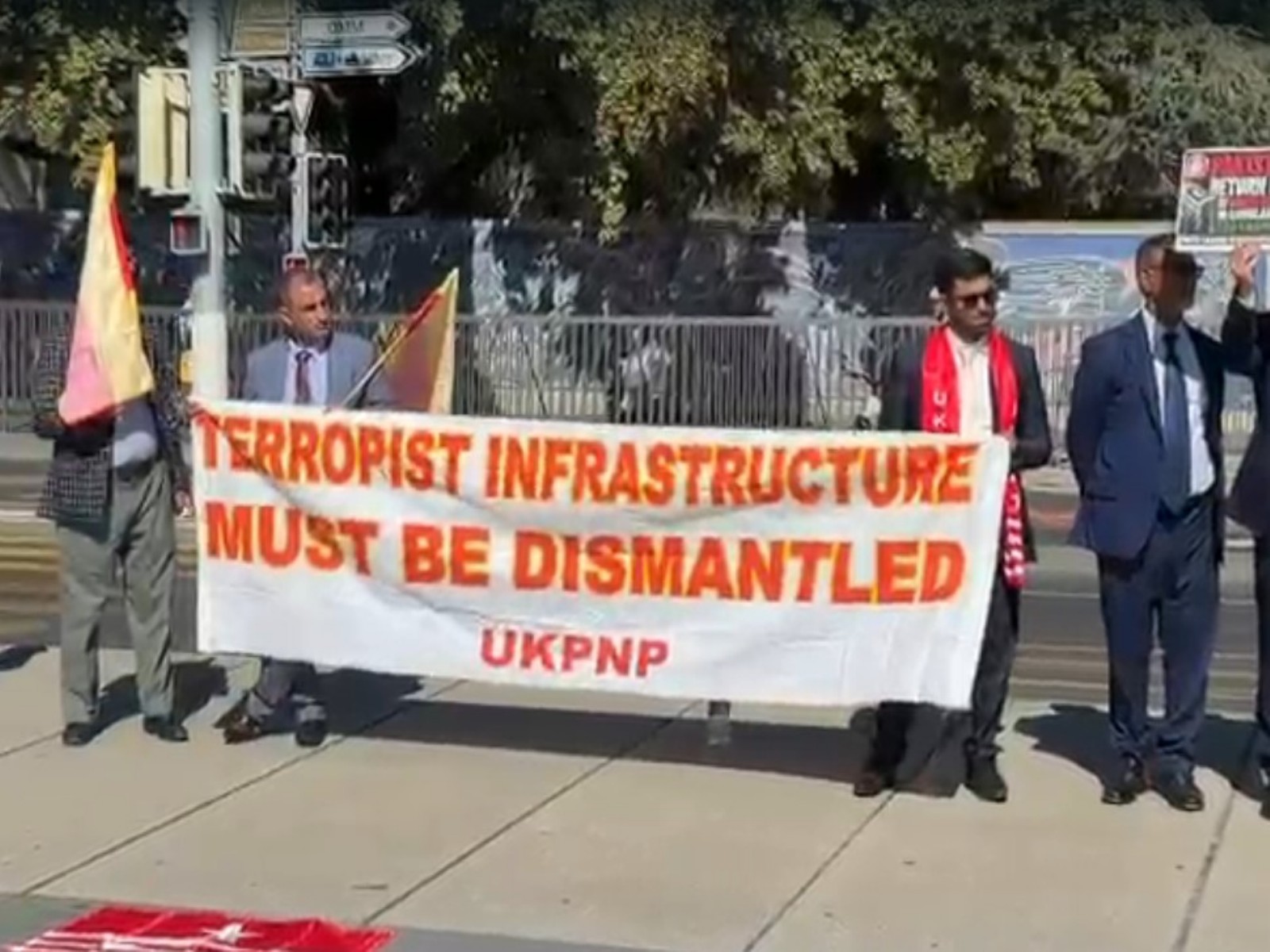UKPNP stages anti-Pak protest outside UN over rights violation (Photo/ANI)