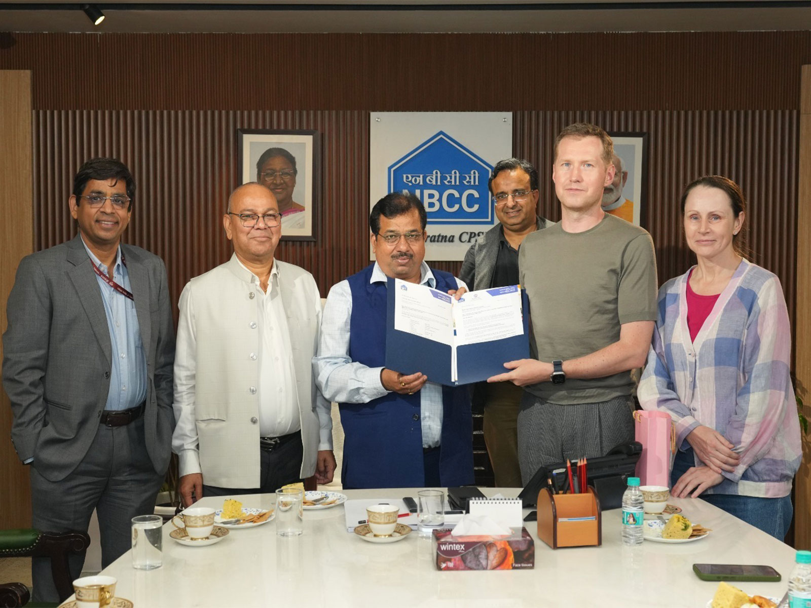 NBCC hands over two towers to Russia's SBER India at Bharat Business Park. (Photo-NBCC)