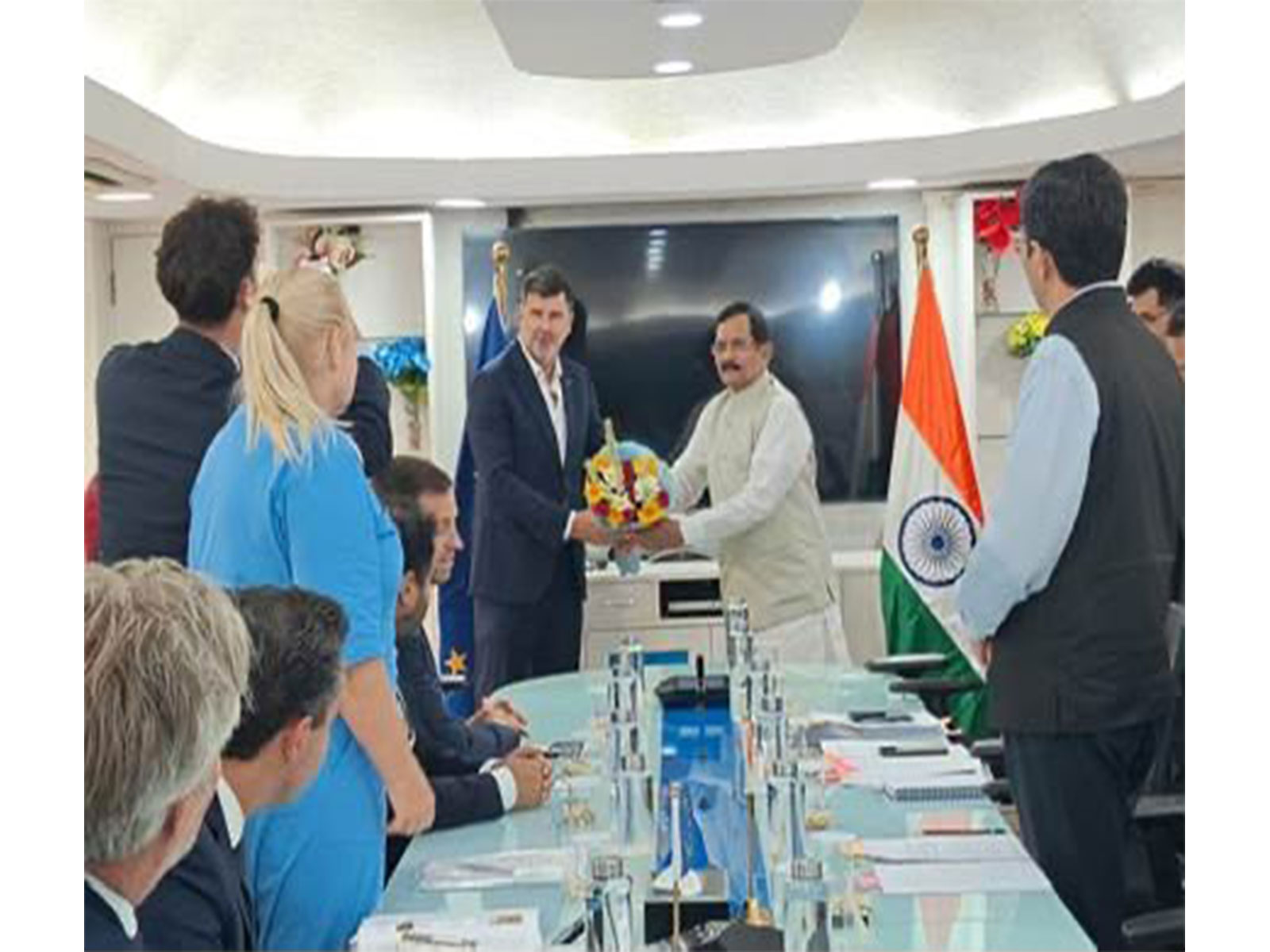 MoS Power Shripad Naik holds talks with EU Parliament committee on energy cooperation (Photo/ANI)