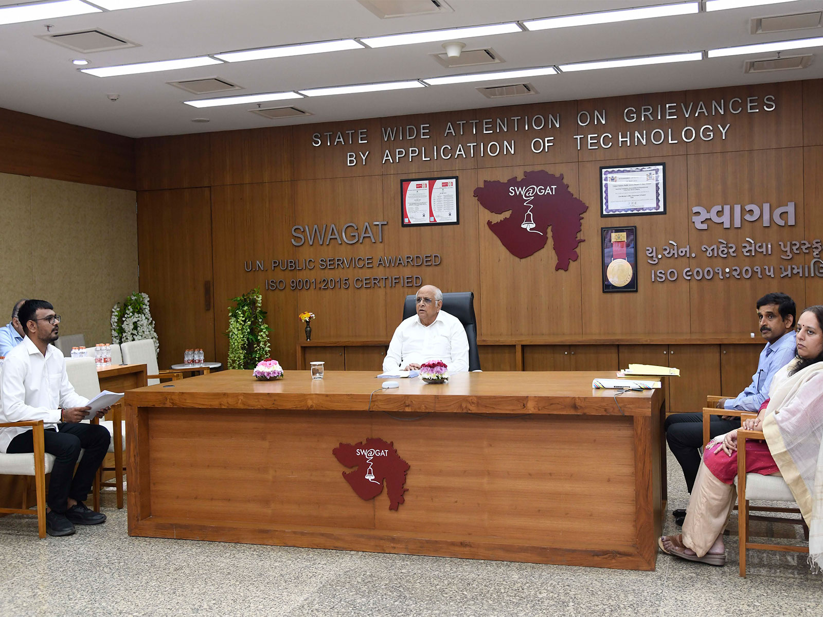 Gujarat Chief Minister Bhupendra Patel (centre) (Photo/Gujarat CMO)