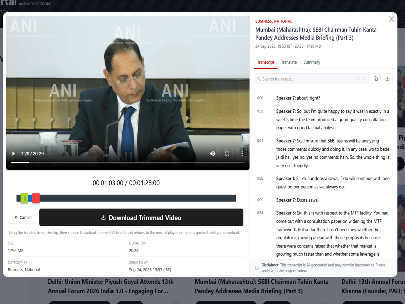Securities and Exchange Board of India (SEBI) Chairman Tuhin Kanta Pandey (Photo/ANI)