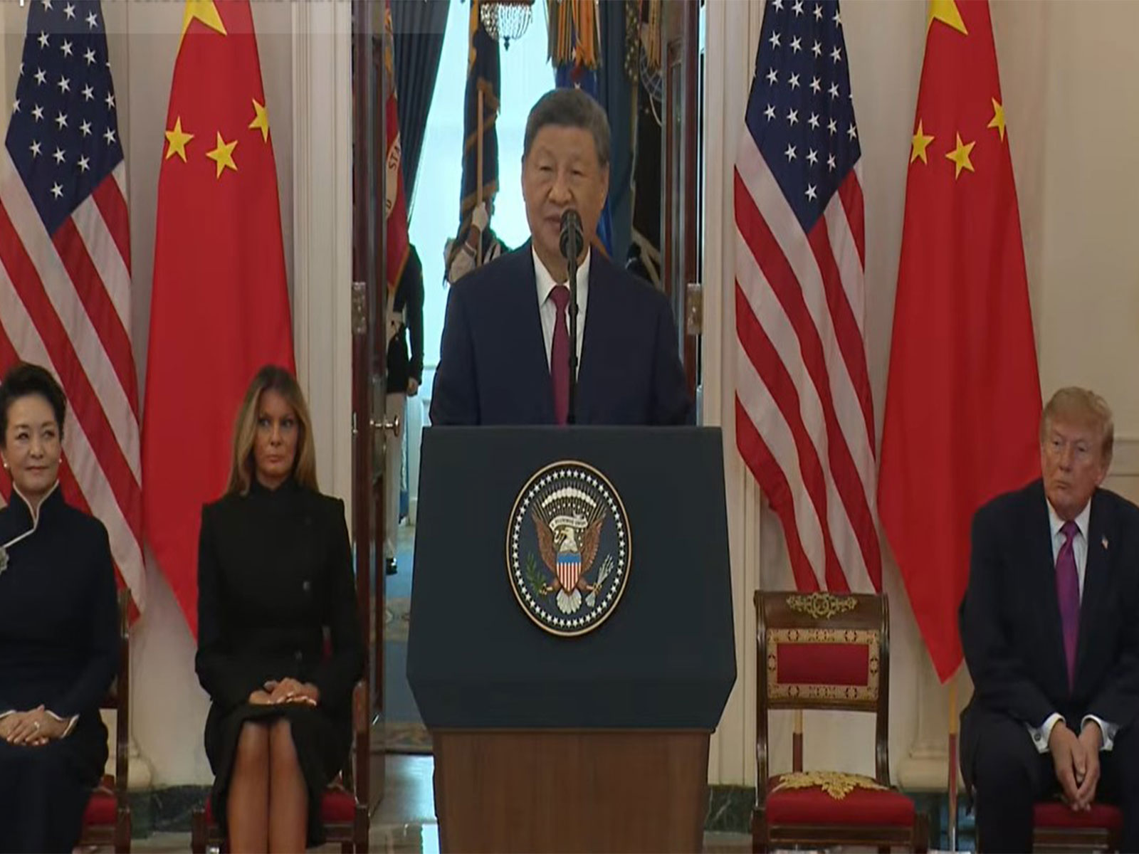 Chinese President Xi Jinping addresses at the White House (Photo/Youtube/White House)