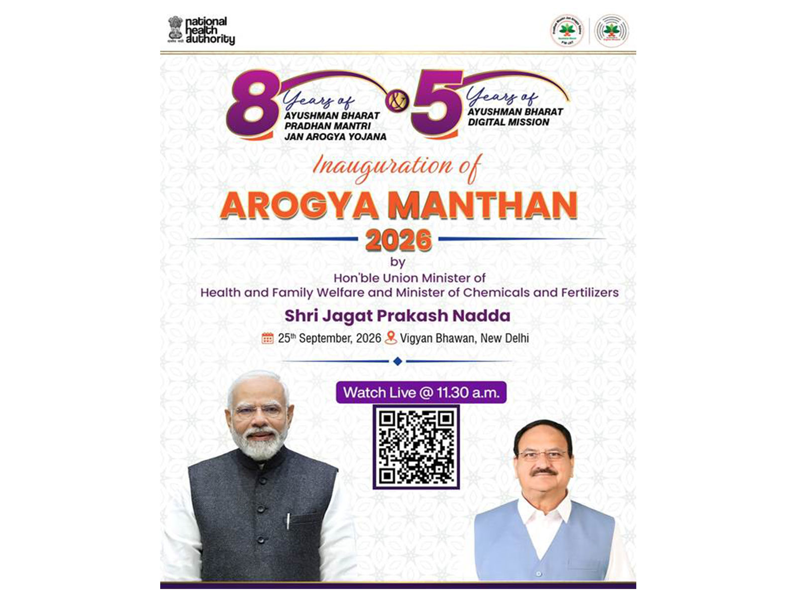 Union Health Minister JP Nadda to inaugurate Arogya Manthan 2026 tomorrow (Photo: PIB)