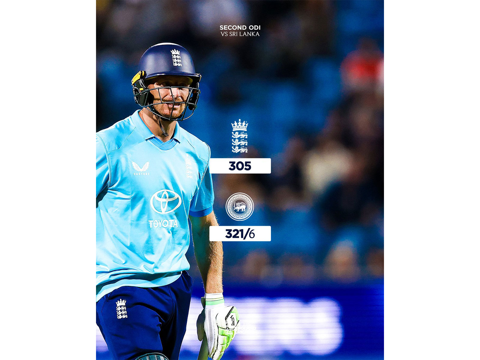 Jos Buttler after his dismissal. (Photo: @englandcricket X)