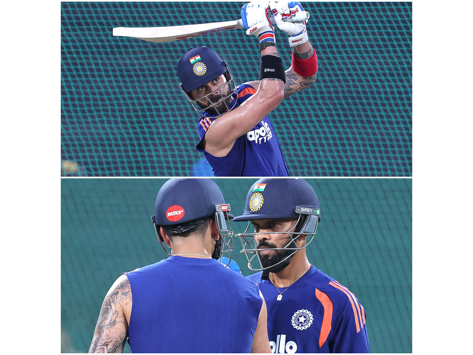 Virat Kohli batting, talking with Ruturaj Gaikwad. (Photo: @BCCI X)
