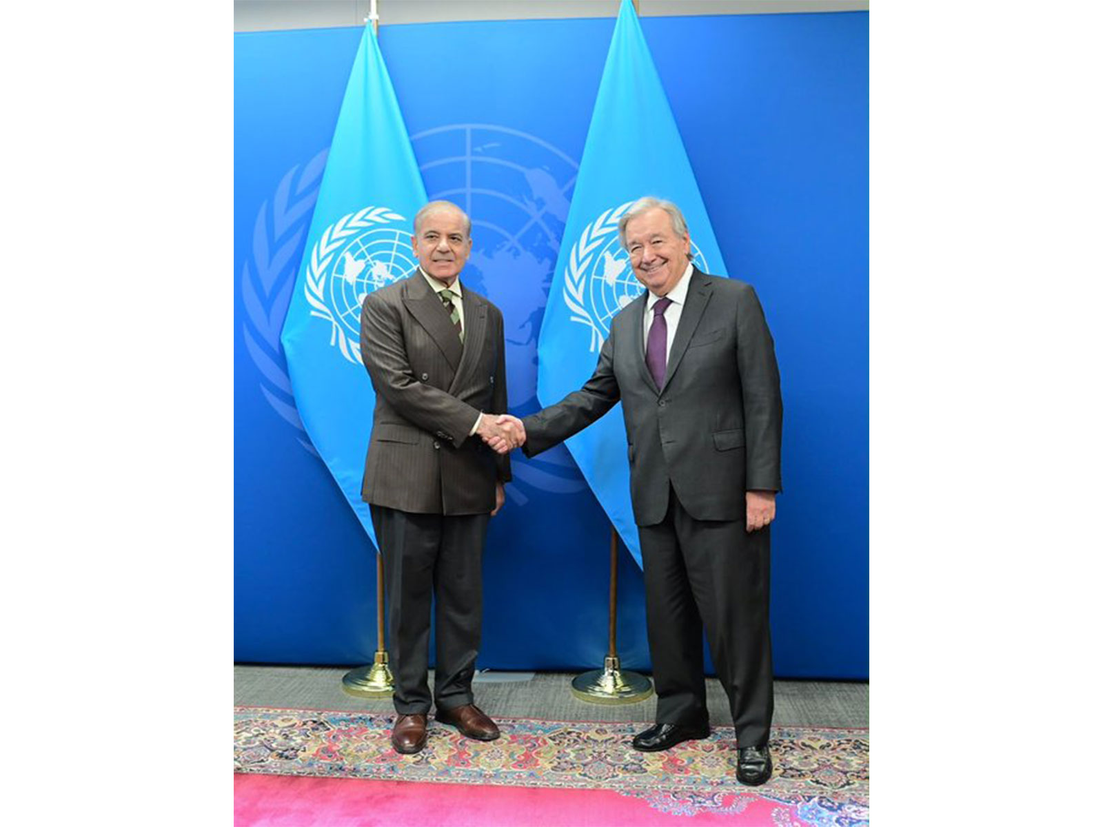 Pakistani PM Shehbaz Sharif with UN Chief Antonio Guterres (Photo/@CMShehbaz)