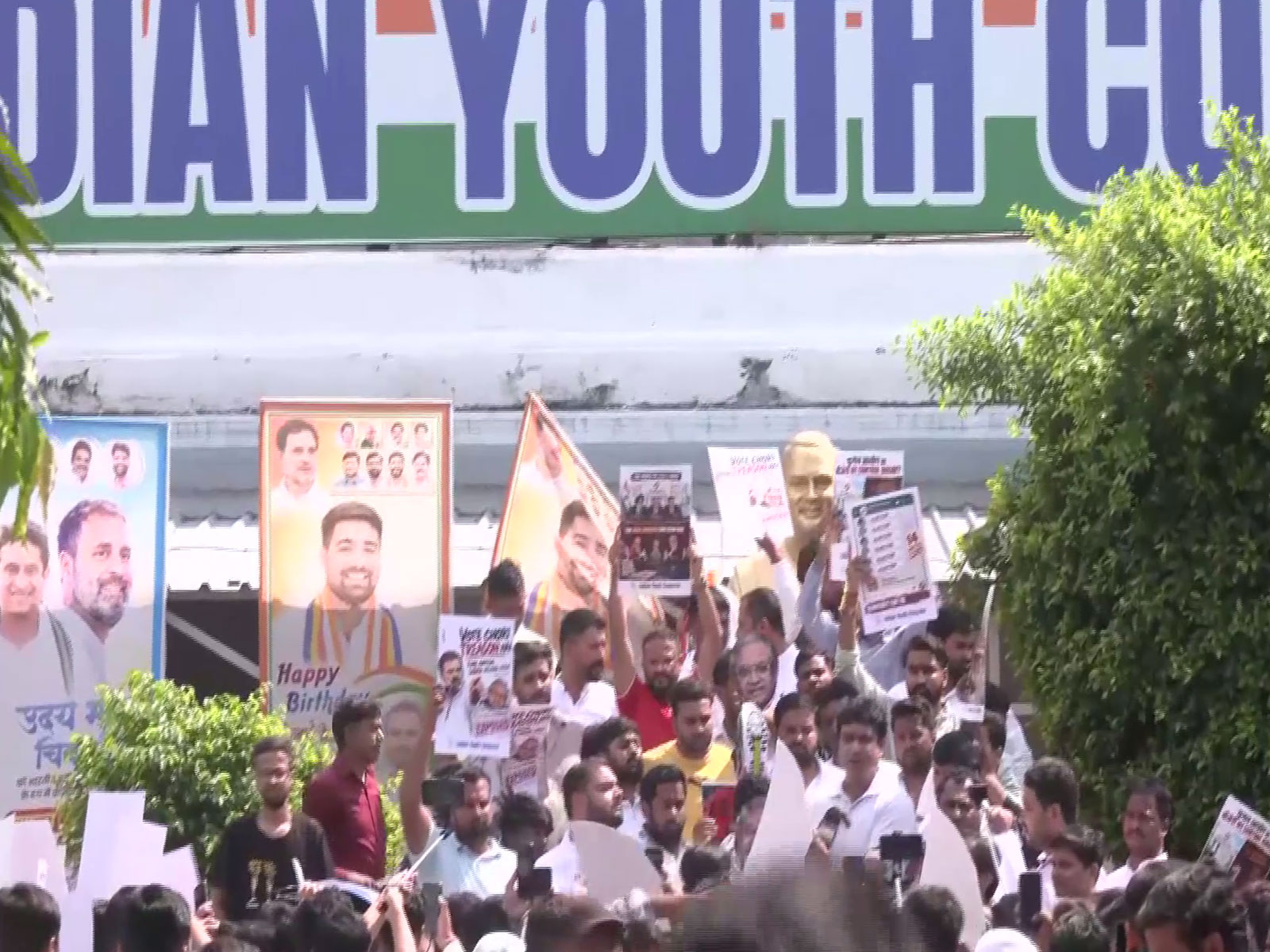 Indian Youth Congress Stages Protest in Delhi (Photo/ANI) 