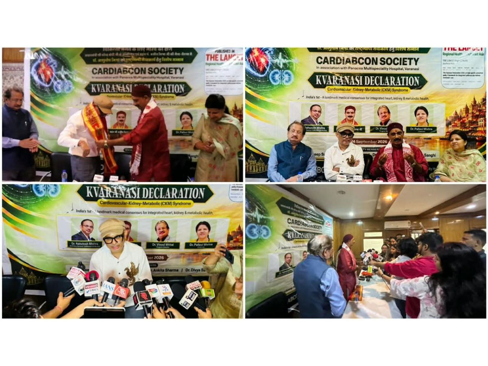 Dr. Ashutosh Mishra Honoured at CKM Health Press Conference, Felicitated by Mahant Pt. Ajit Mishra