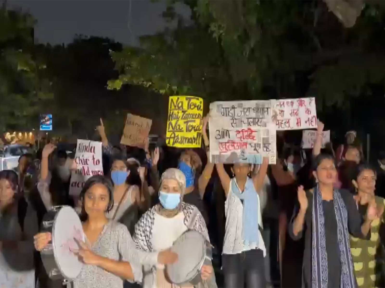 Students protest in Delhi (Photo/ANI)