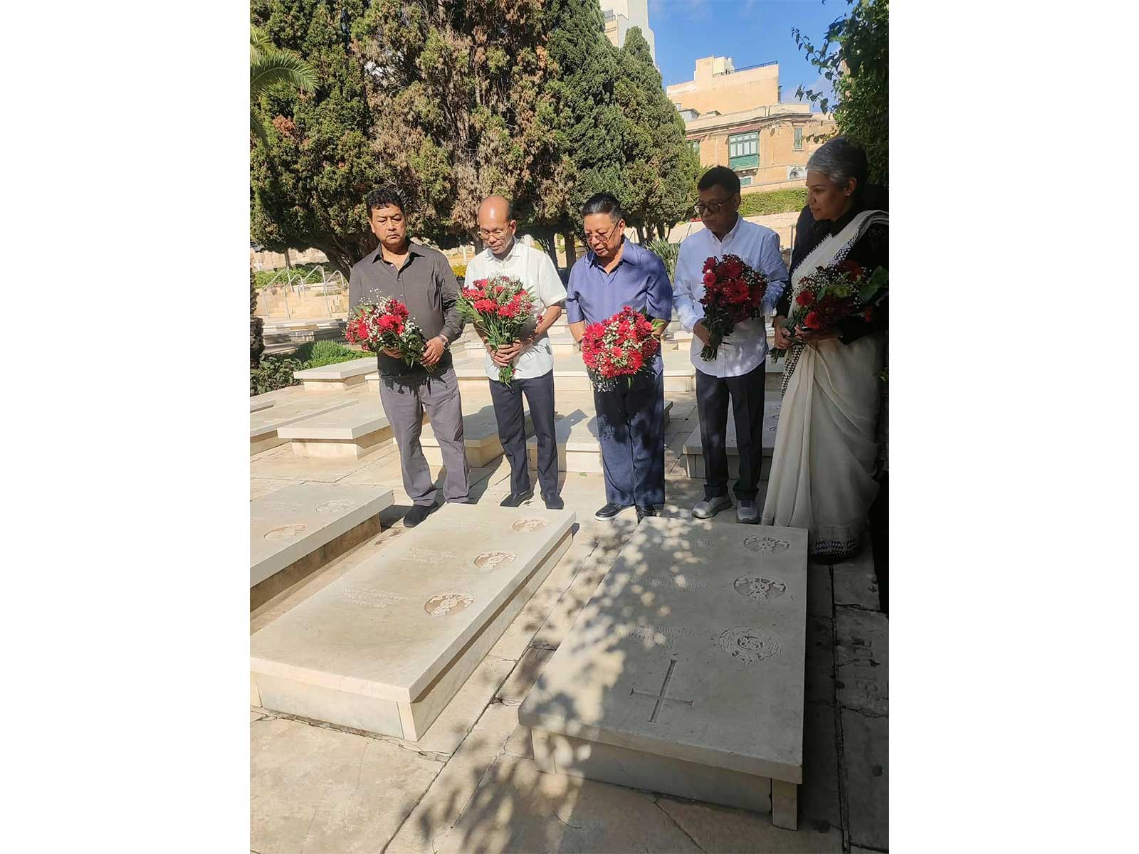 Meghalaya Assembly delegation paying tribute to the Graves of Garo (Photo/ANI)