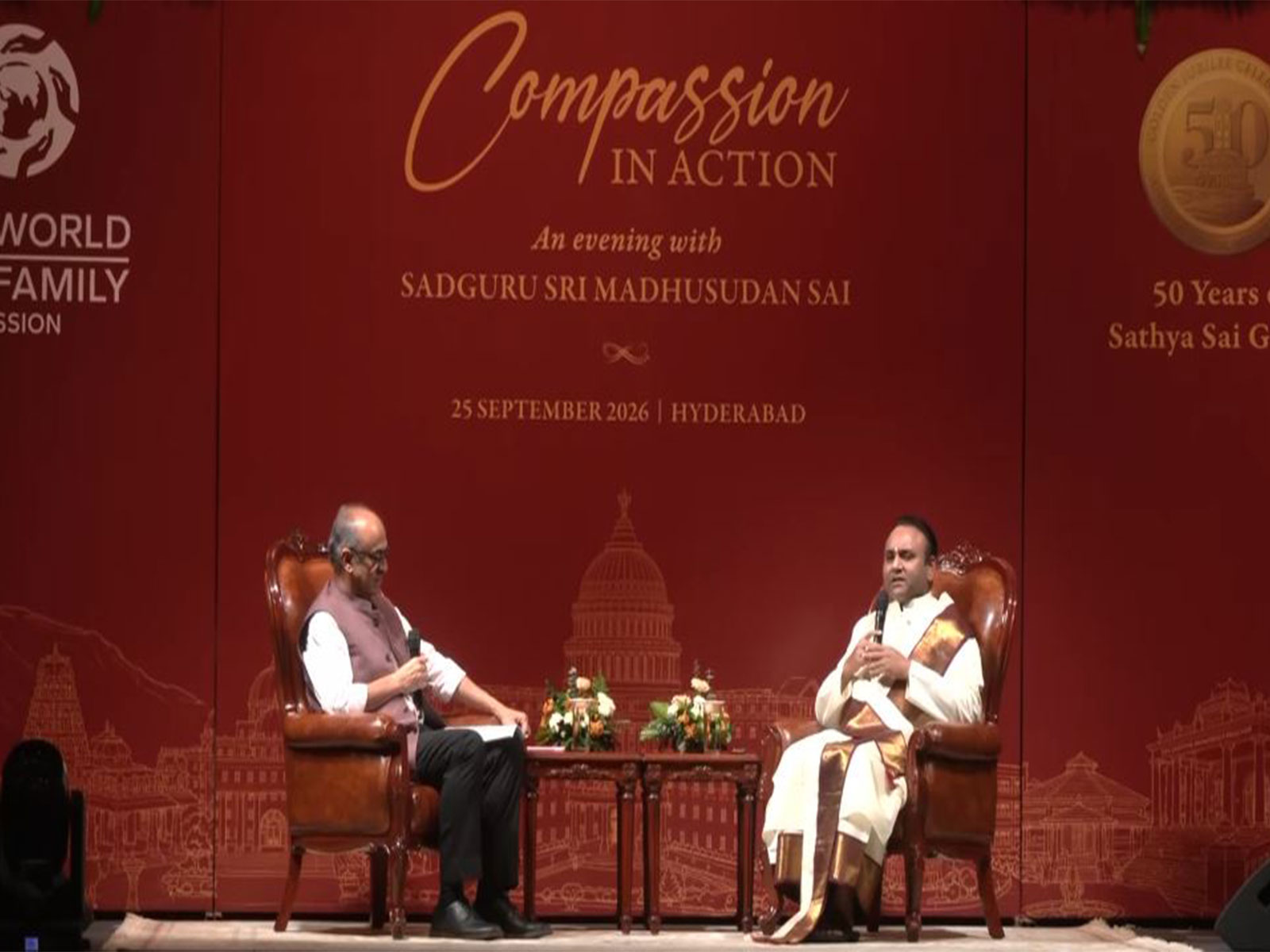 Daggubati Suresh Babu with Sadguru Sri Madhusudan Sai (Photo/ANI)