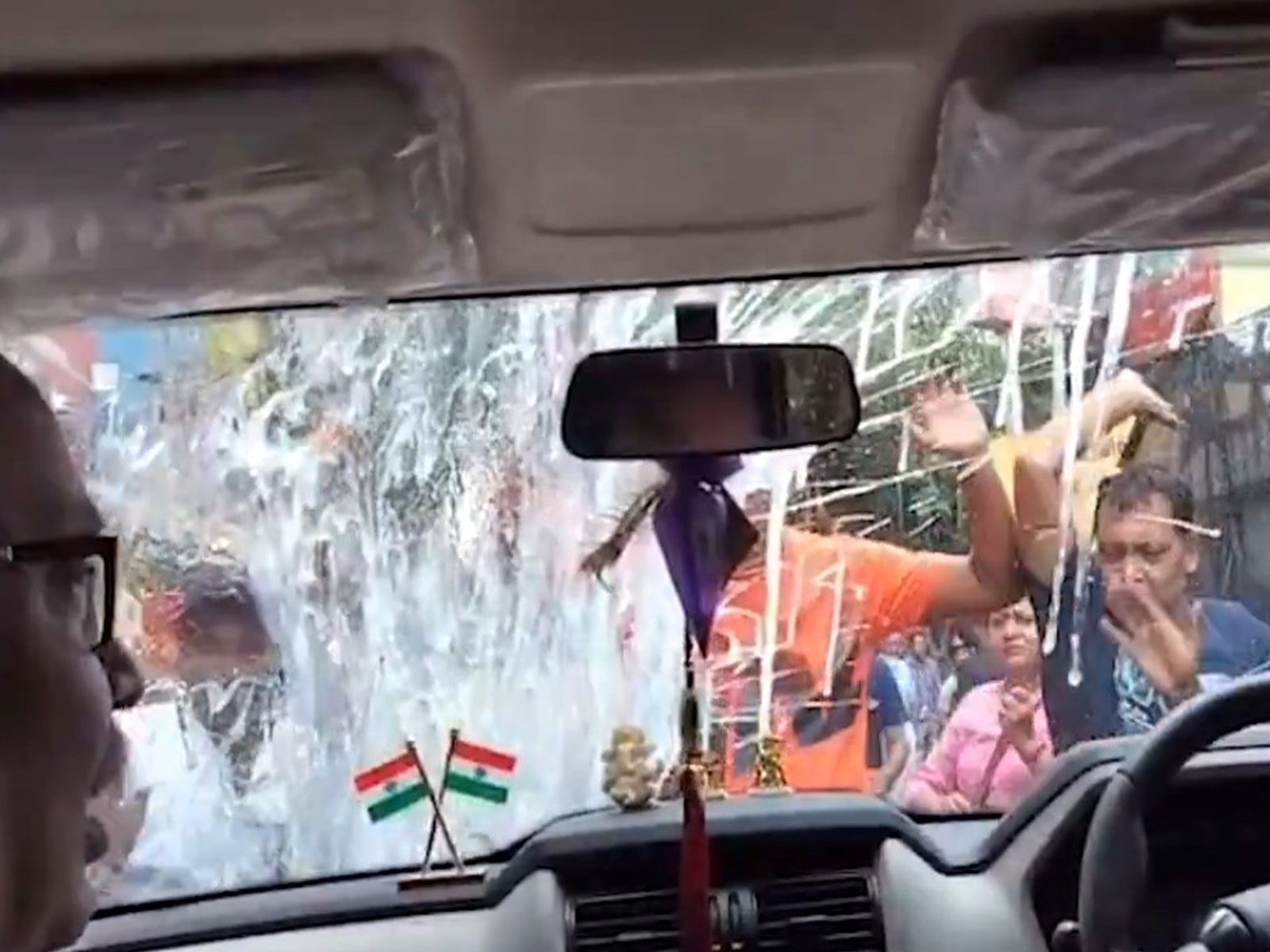 Eggs hurled at car of TMC MLA Kunal Ghosh (Photo/Kunal Ghosh)